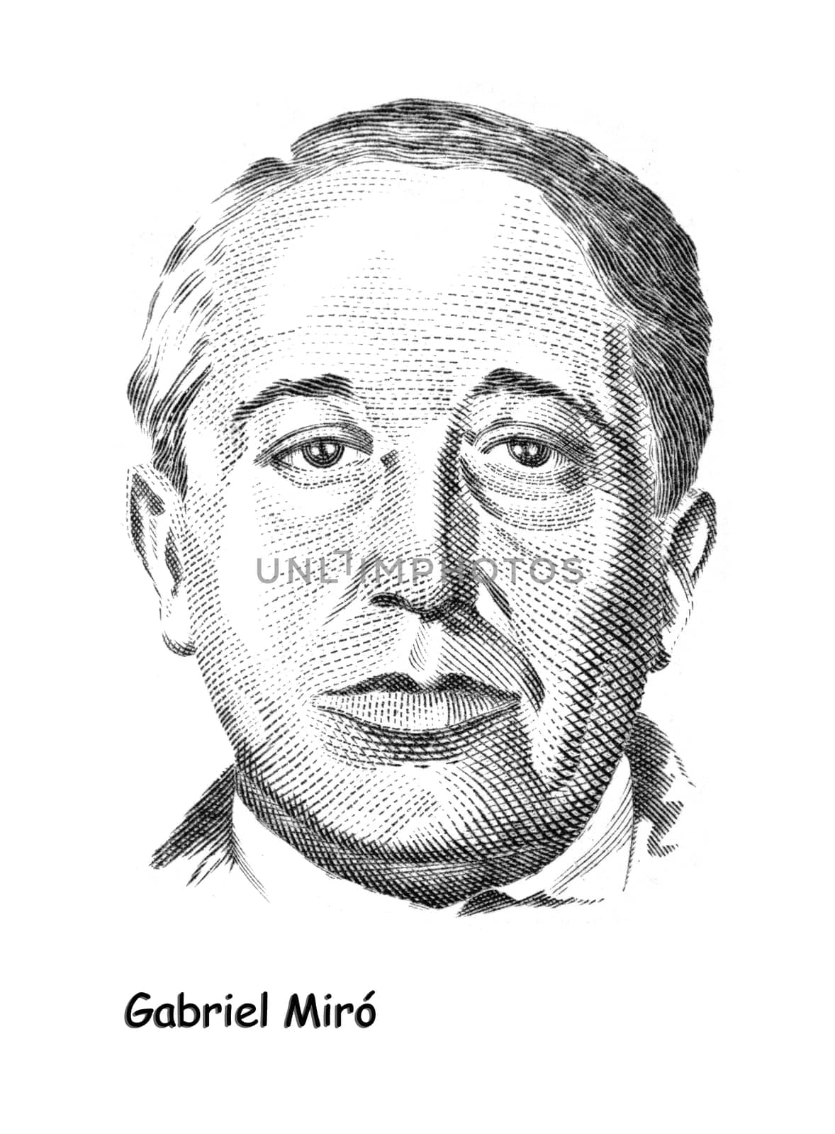 SPAIN - CIRCA 1981  Stamp printed in Spain shows autor Gabriel Miro Ferrer