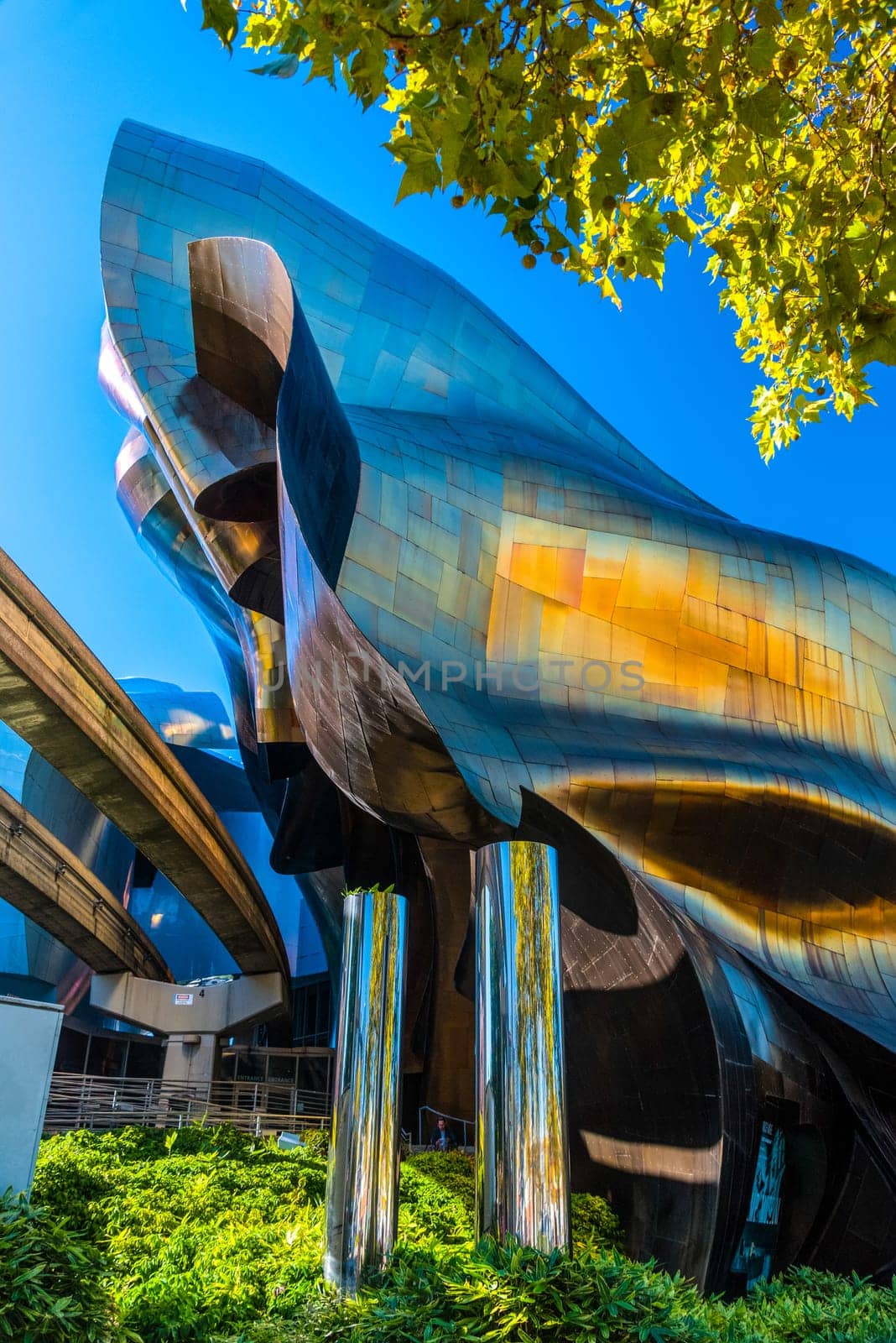 SEATTLE, USA - SEPTEMBER 03, 2022 - Facade of the museum of Pop Culture in Seattle, USA