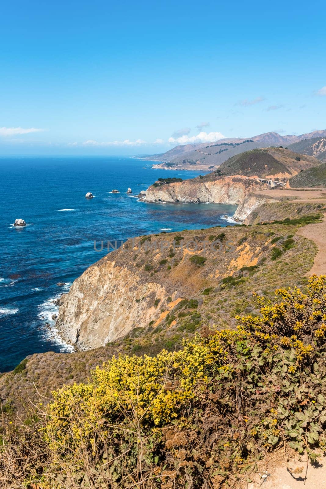 Scenic pacific coast at the Big Sur Highway No 1 in California, USA