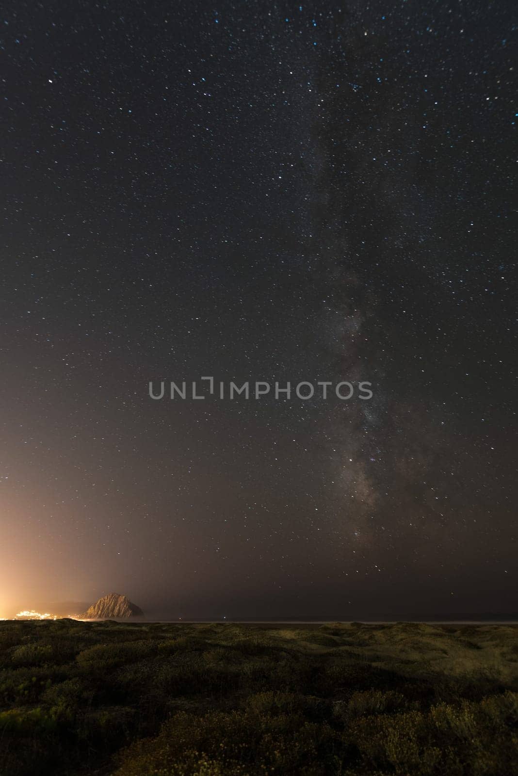 Starry night and the Milky Way above the Big Sur, US West Coast