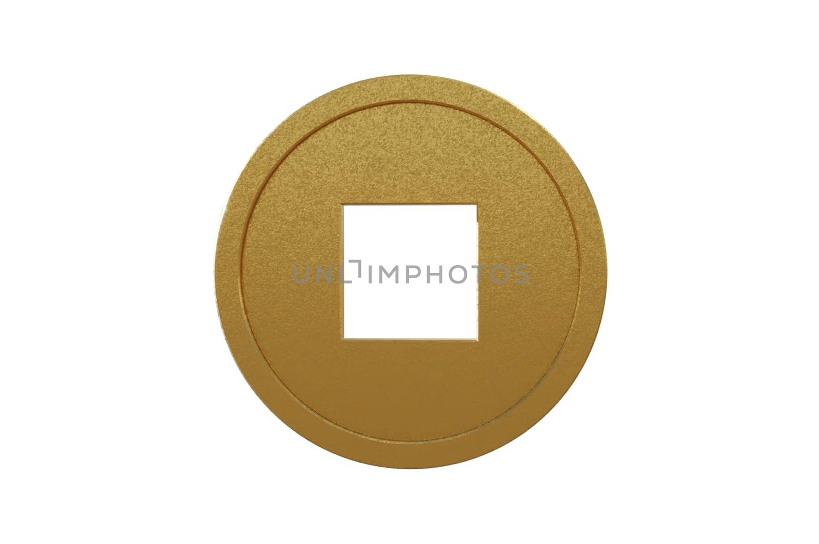 3D Illustration, Chinese gold coin icon .