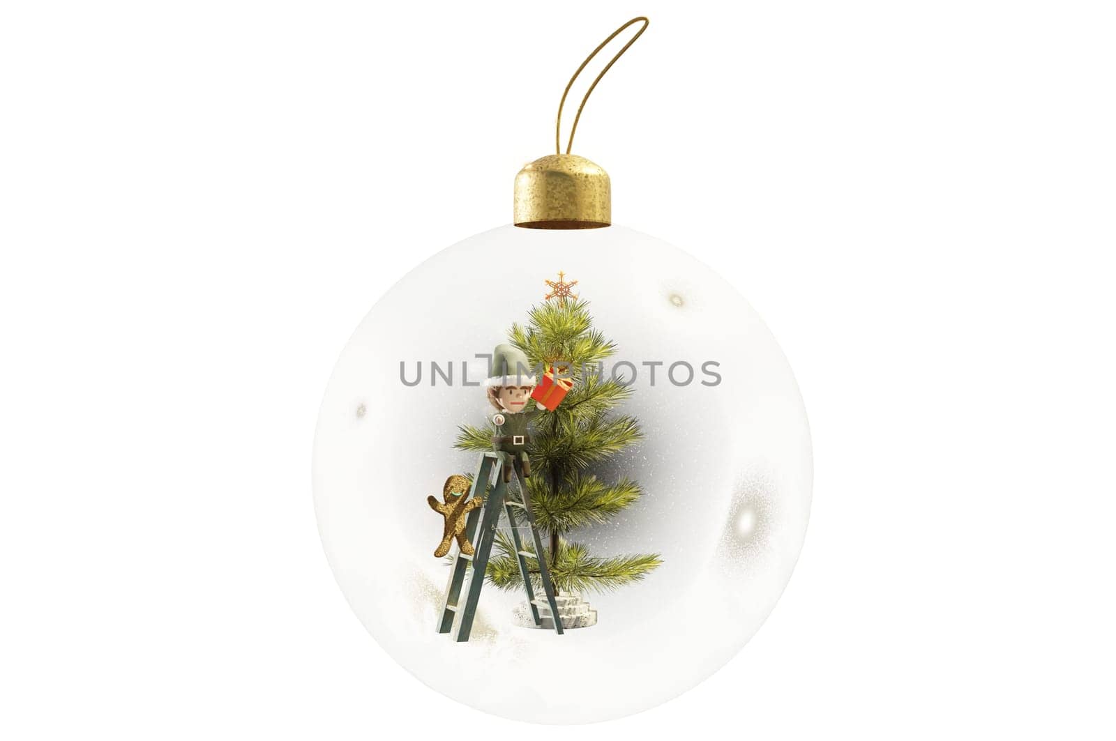 3D Illustration , Christmas ornaments ball. Set Transparent glass Christmas balls. Concept New Year's holiday .