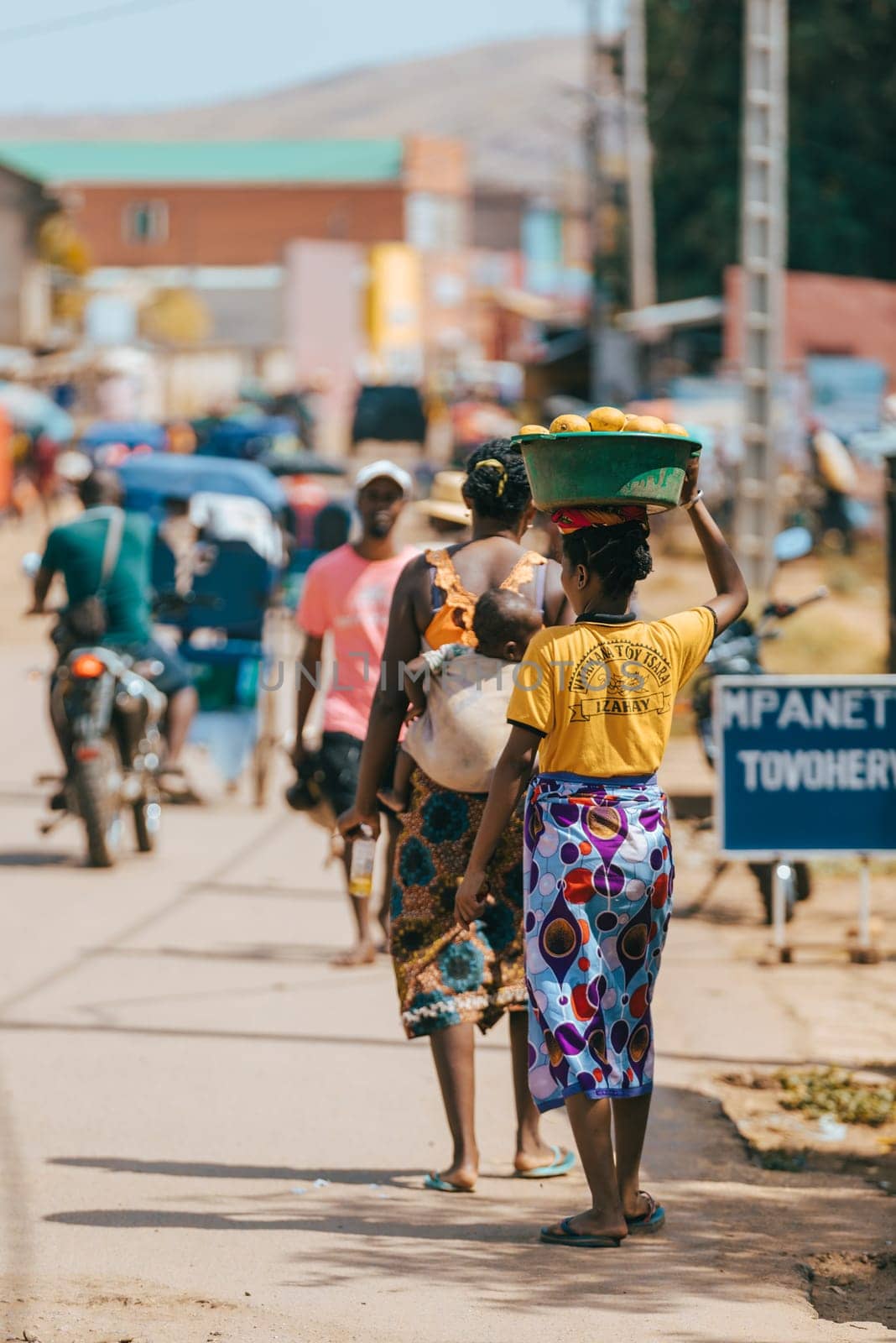 Miandrivazo, Madagascar - November 2nd, 2022: A group of Malagasy people on the streets of Miandrivazo.