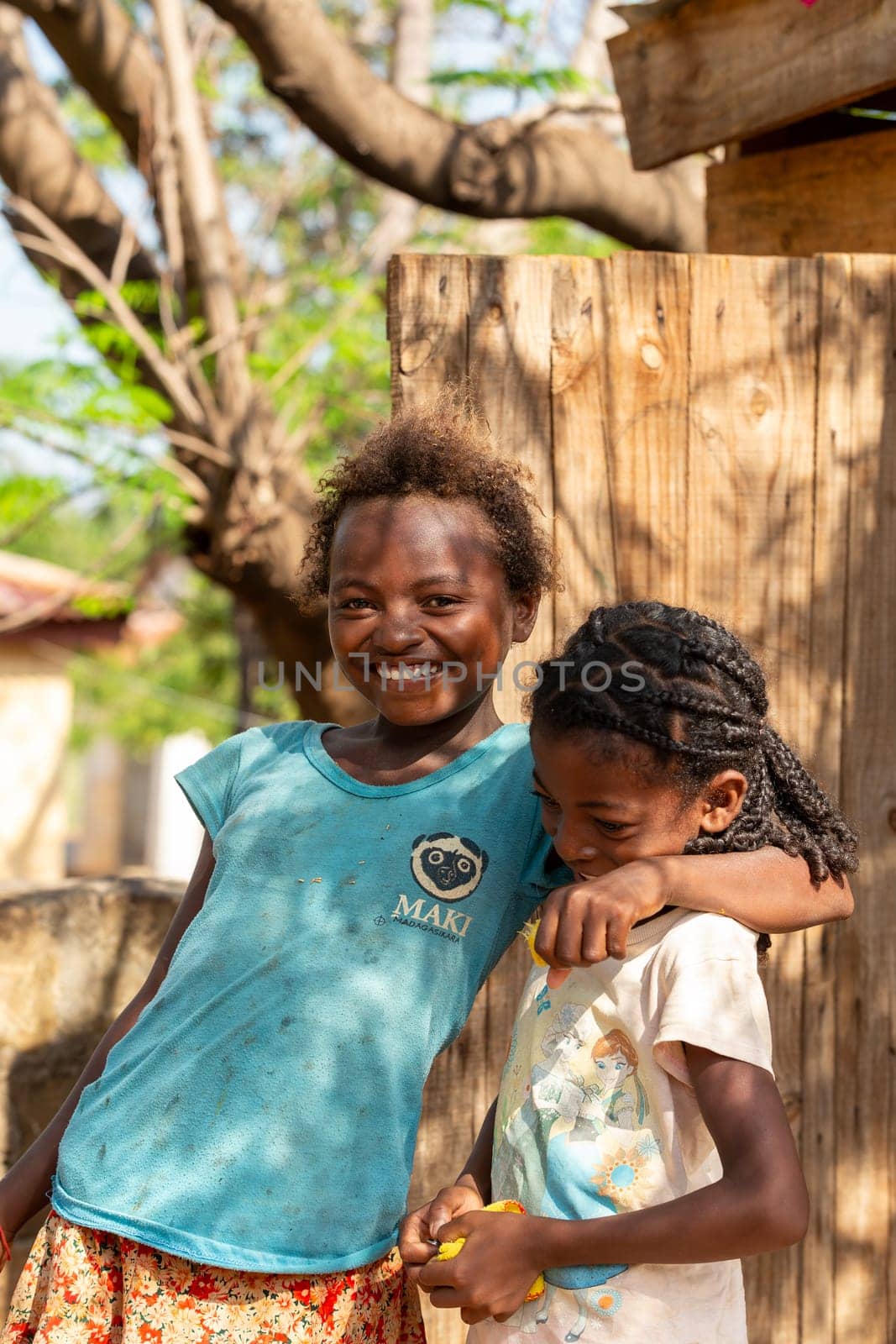 Miandrivazo, Madagascar- November 6. 2022: Small cute Malagasy girl in Miandrivazo, Madagascar.