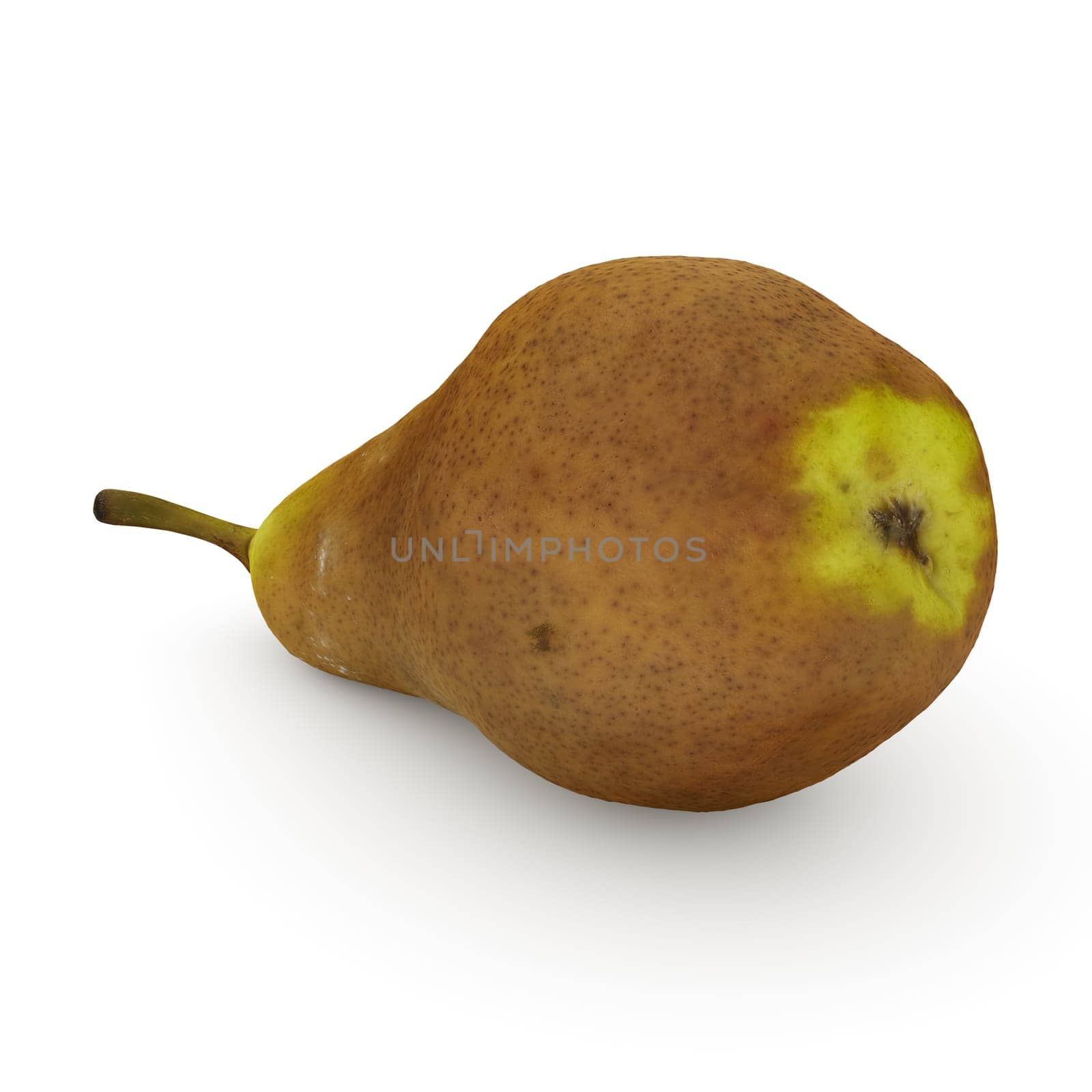 organic pear frut fresh and healthy food on white background sweet ripe juicy vegetarian nutrition 3D render illustration