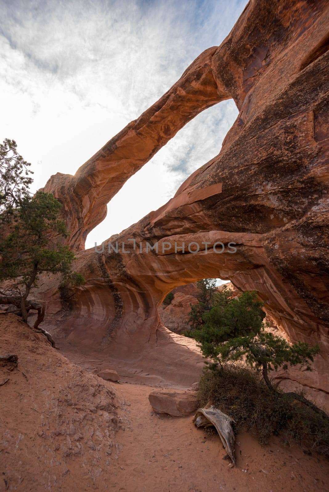 Famous Double Arch in the Arches National Park, USA