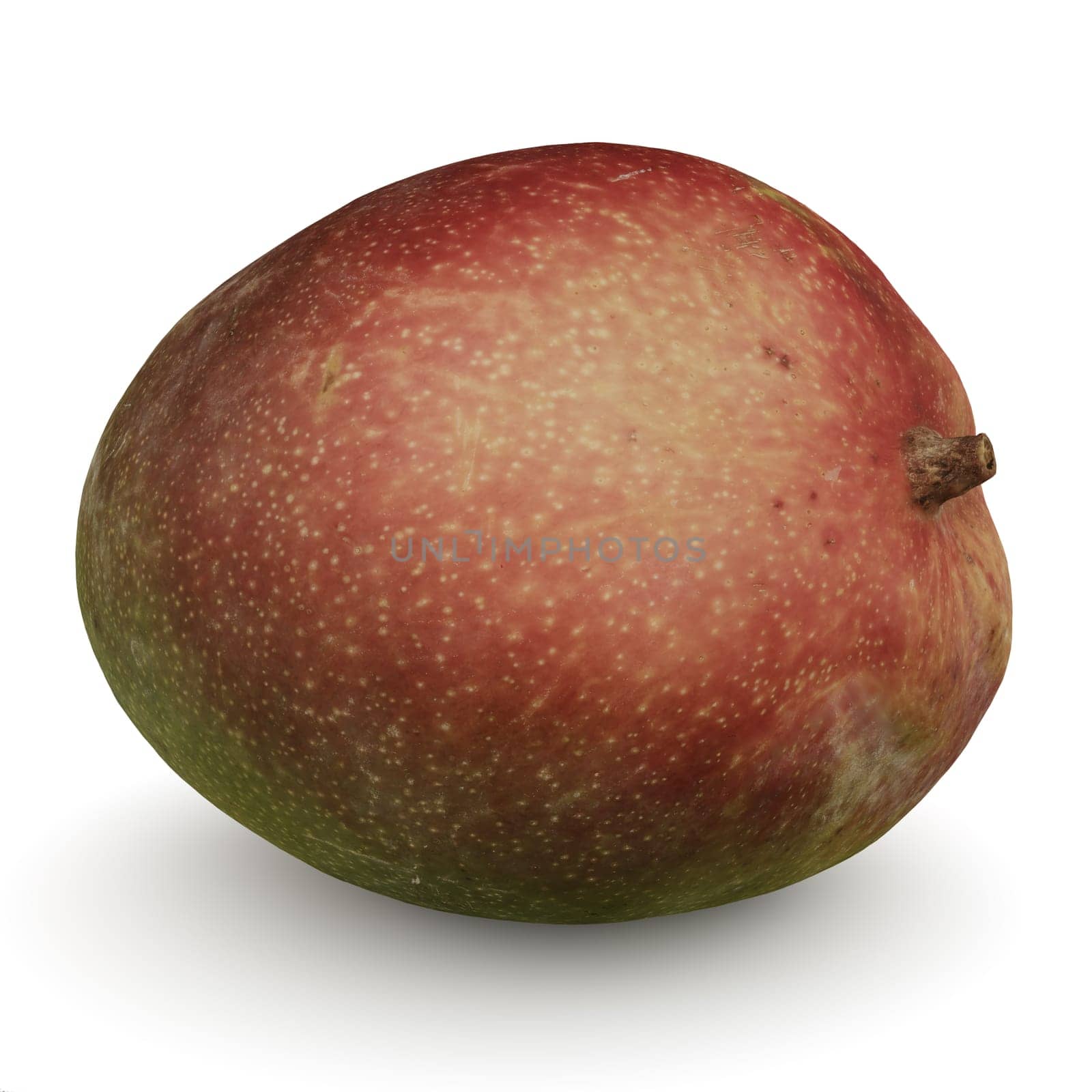 whole mango fresh tropical red fruit organic natural food isolated on white background 3D illustration