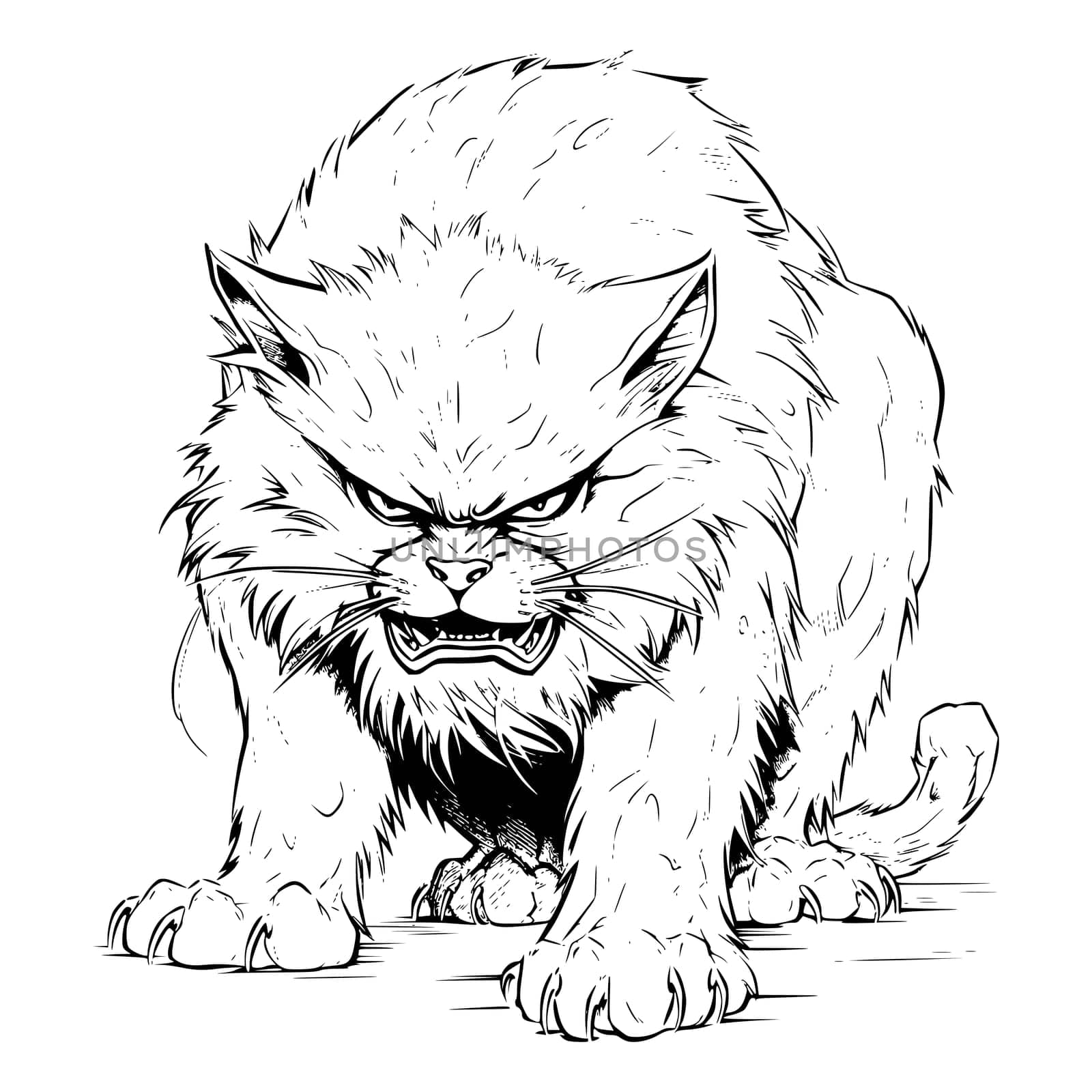 Angry Cat Coloring Pages for Kids