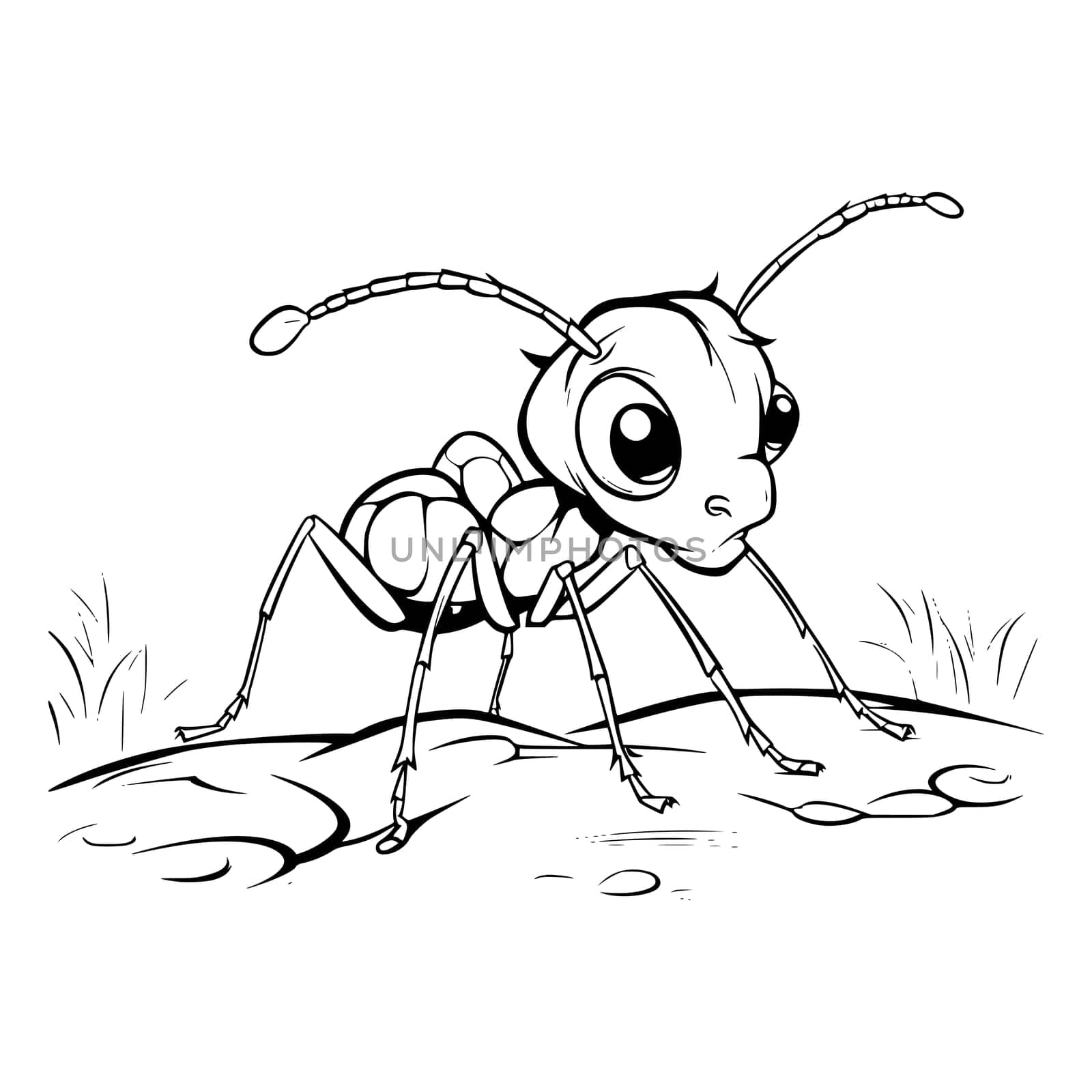 Ant Coloring Page Drawing For Kids