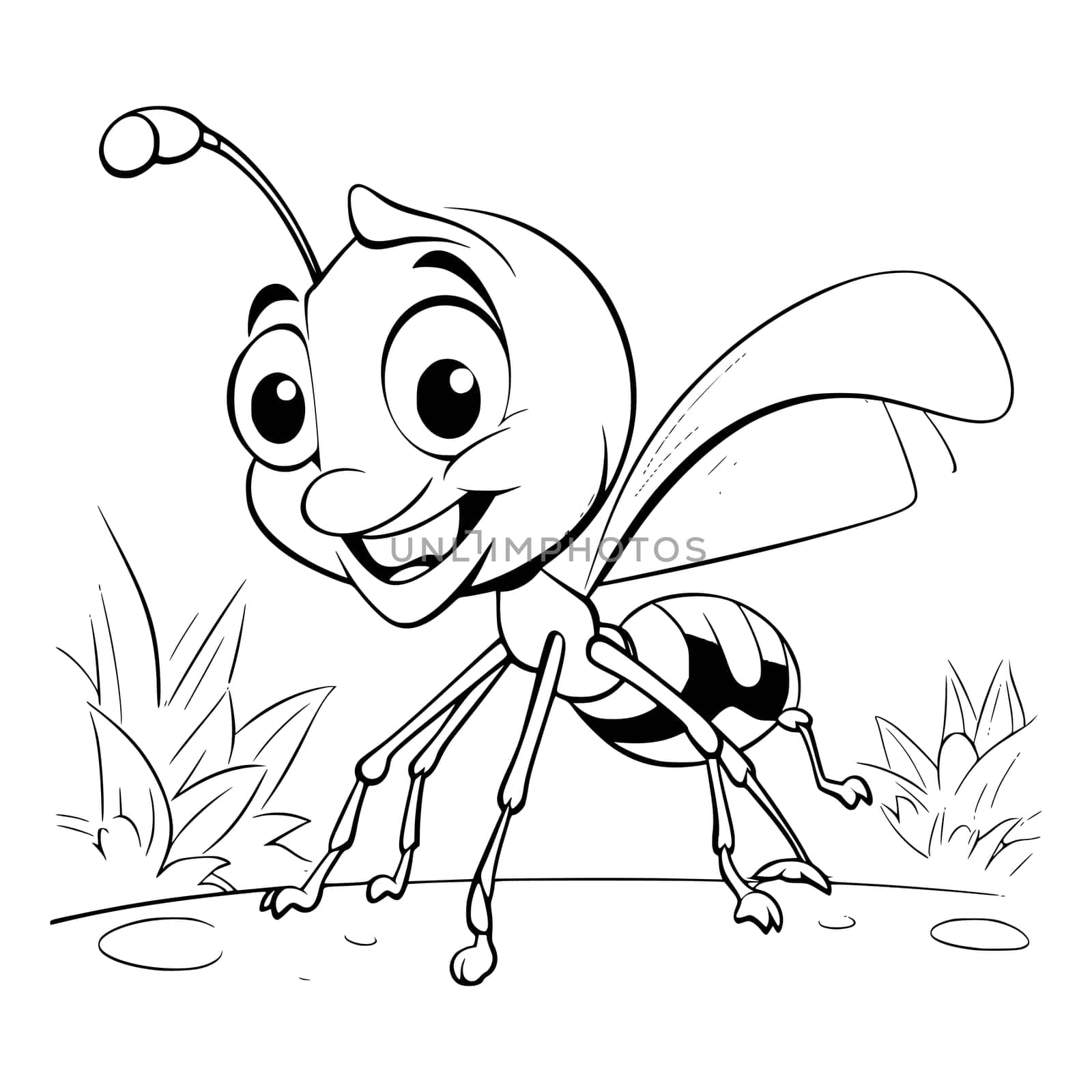 Ant Coloring Page Drawing For Kids