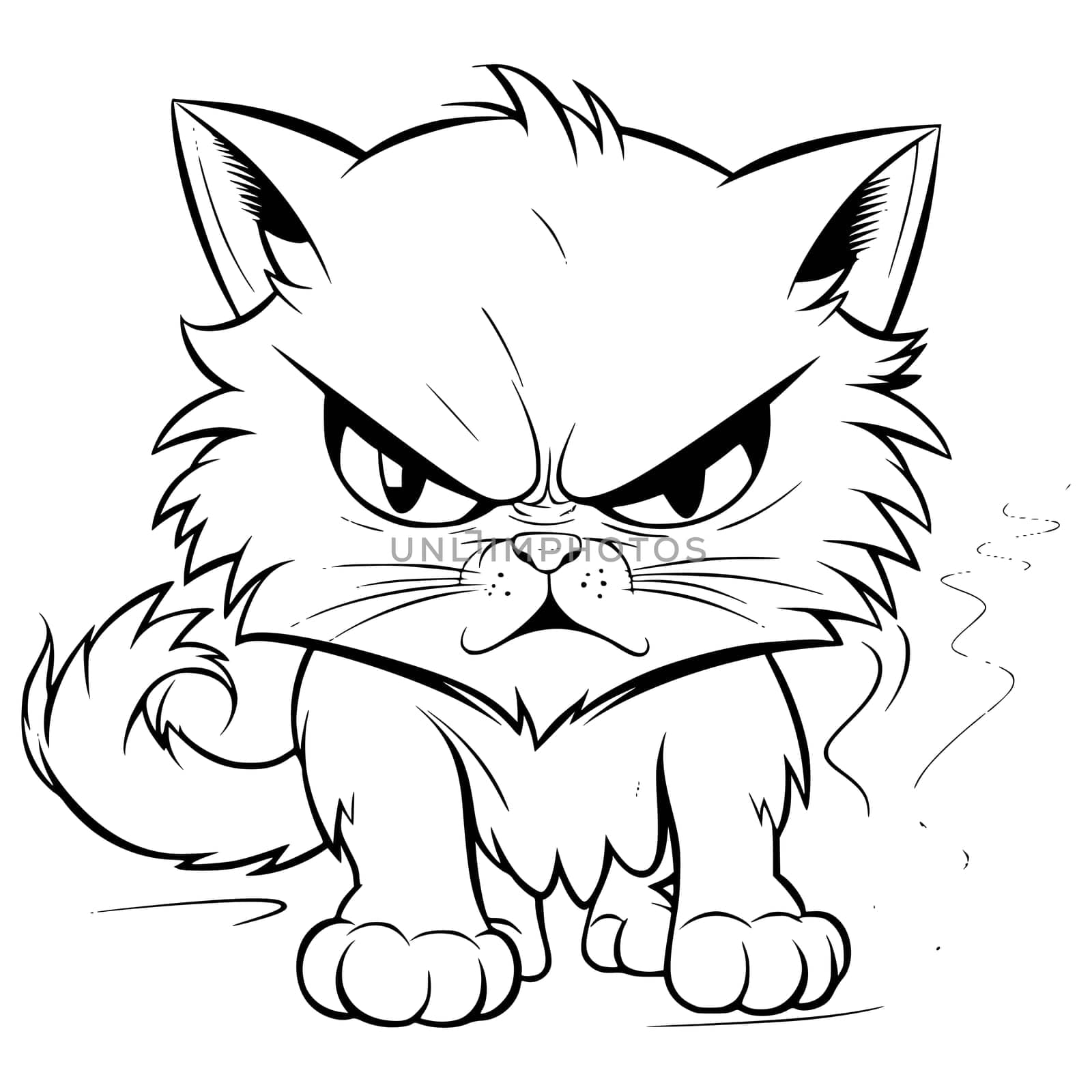Angry Cat Coloring Pages for Kids