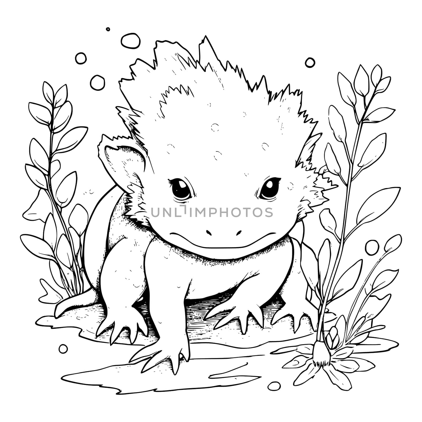 Axolotl Coloring Page Drawing For Kids