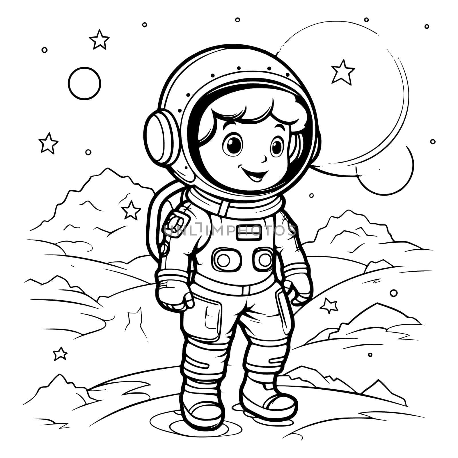 Astronaut Coloring Pages Drawing For Kids