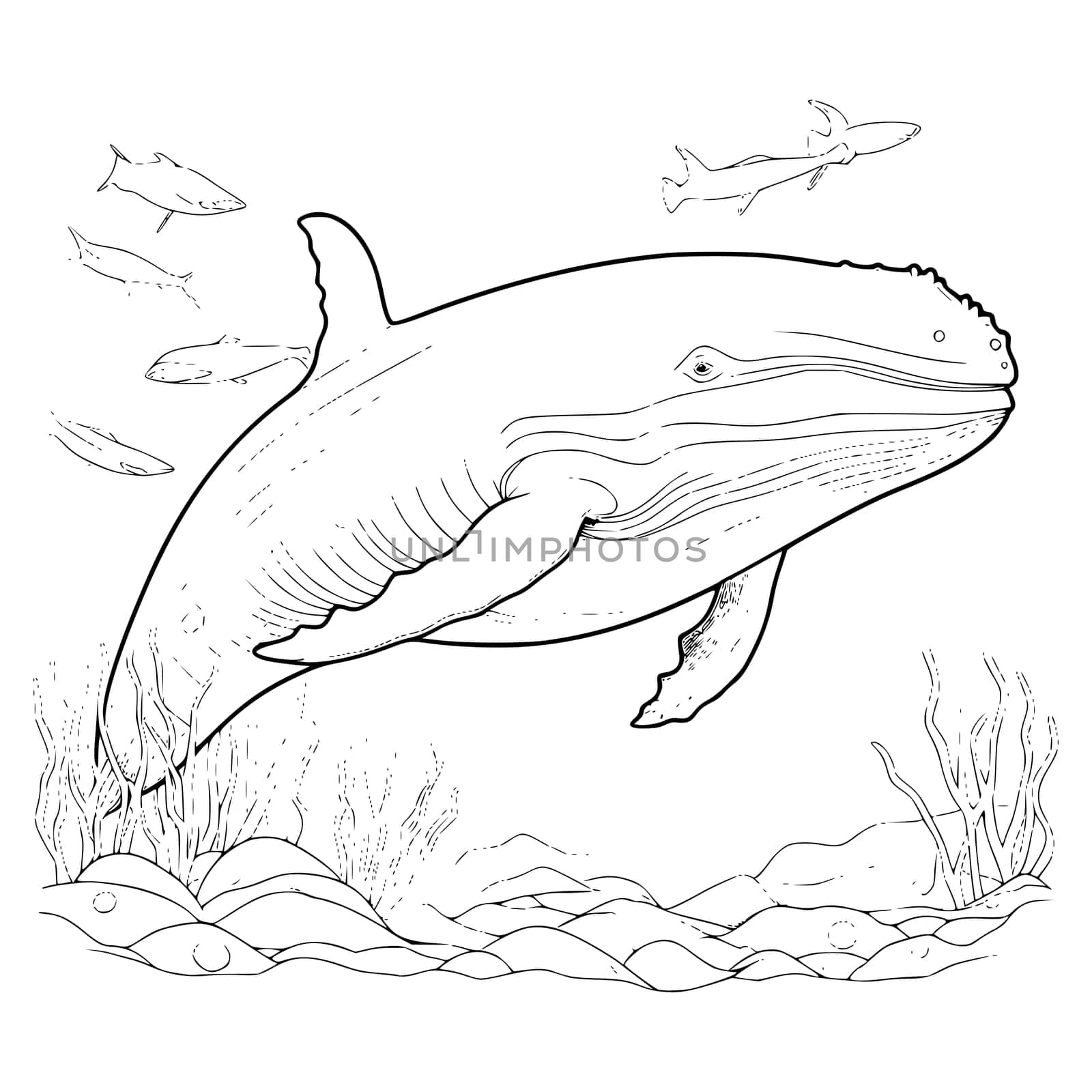 Blue Whale Coloring Pages Drawing For Kids