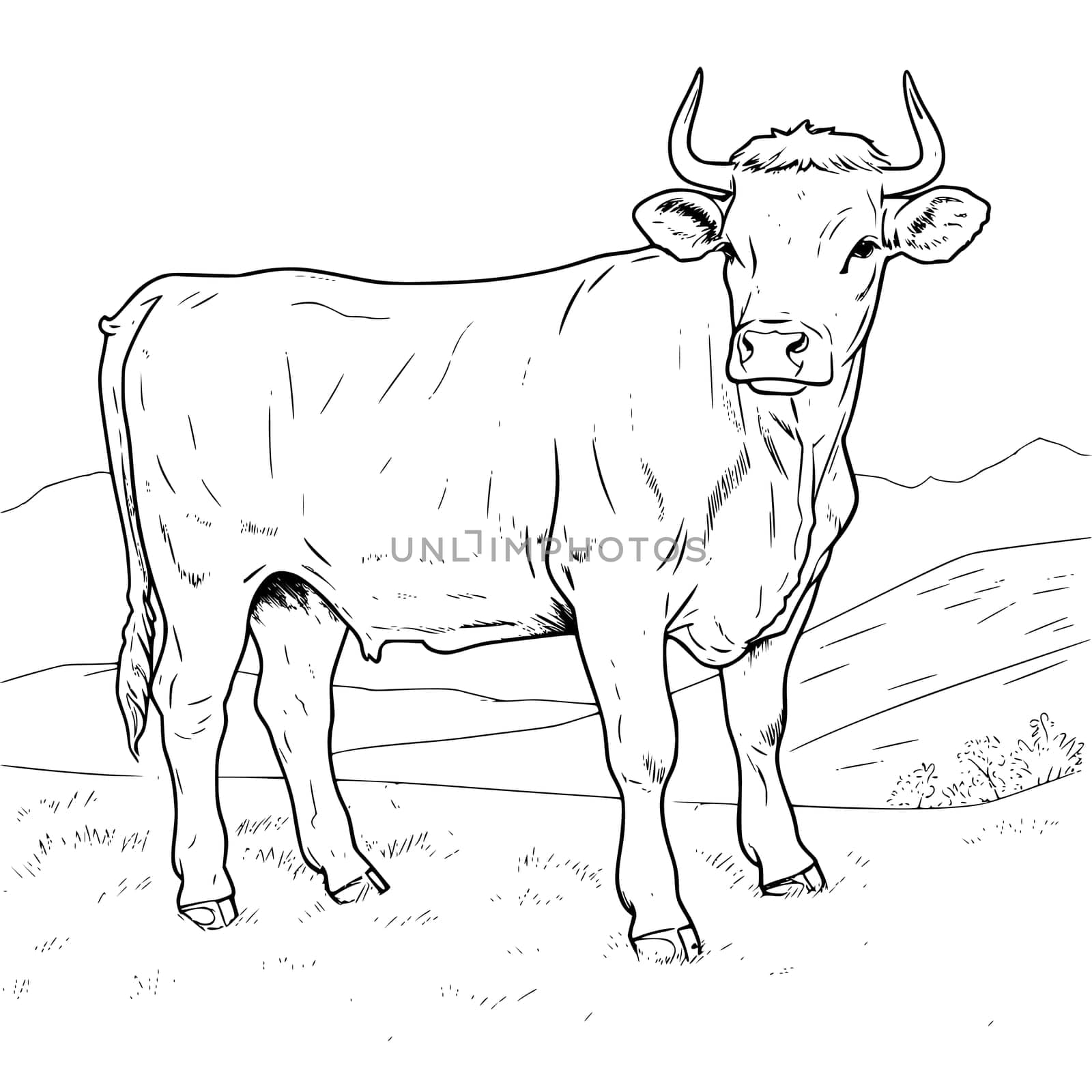 Cattle coloring pages for kids