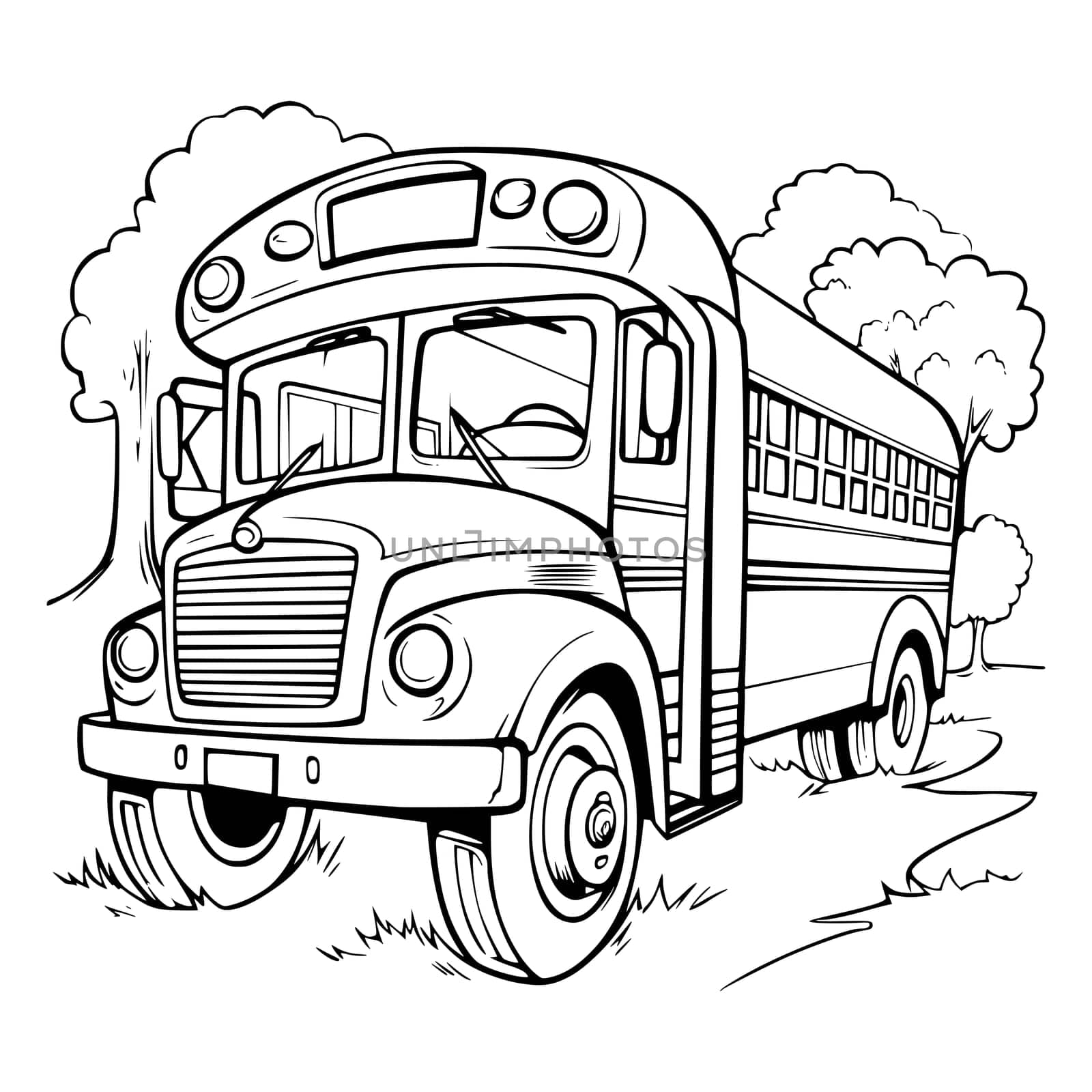 School Bus Coloring Page for Kids