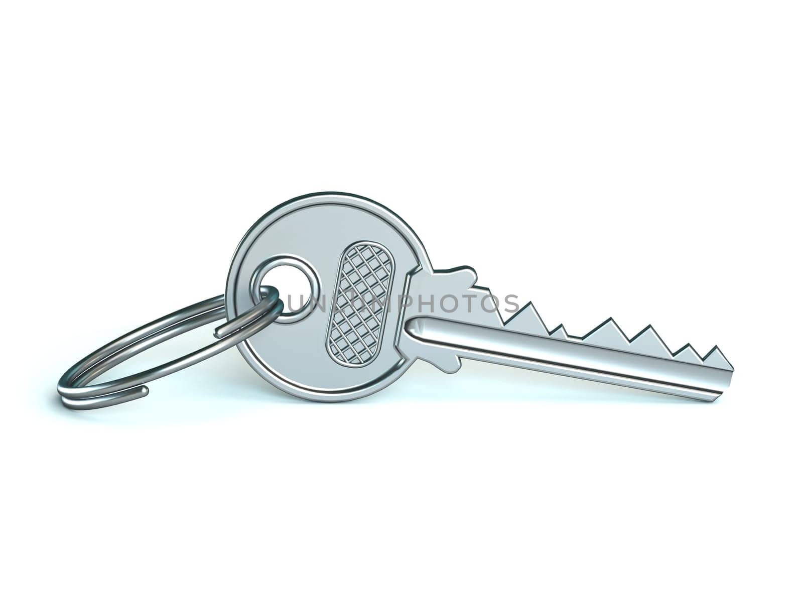 Key 3D rendering illustration isolated on white background