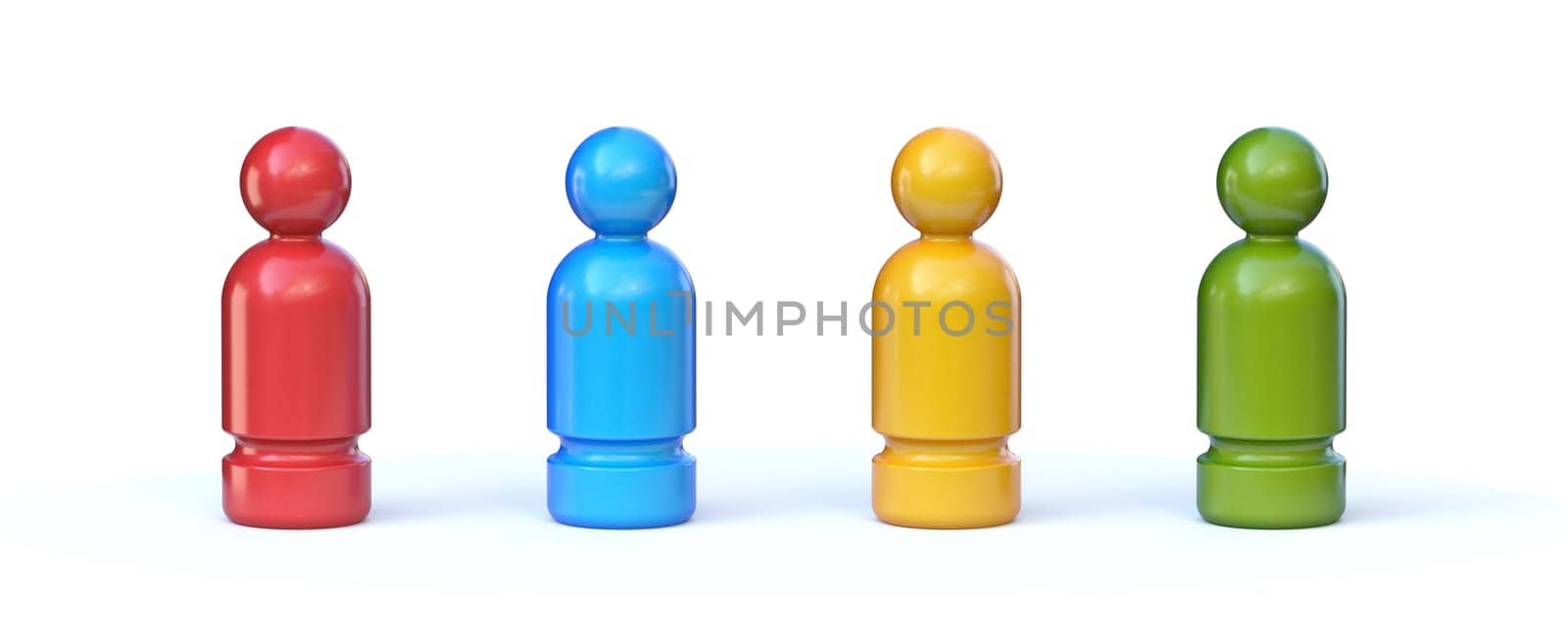 Board game pawn 3D rendering illustration isolated on white background