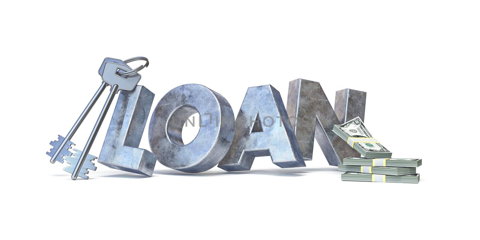 Loan concept 3D rendering illustration isolated on white background