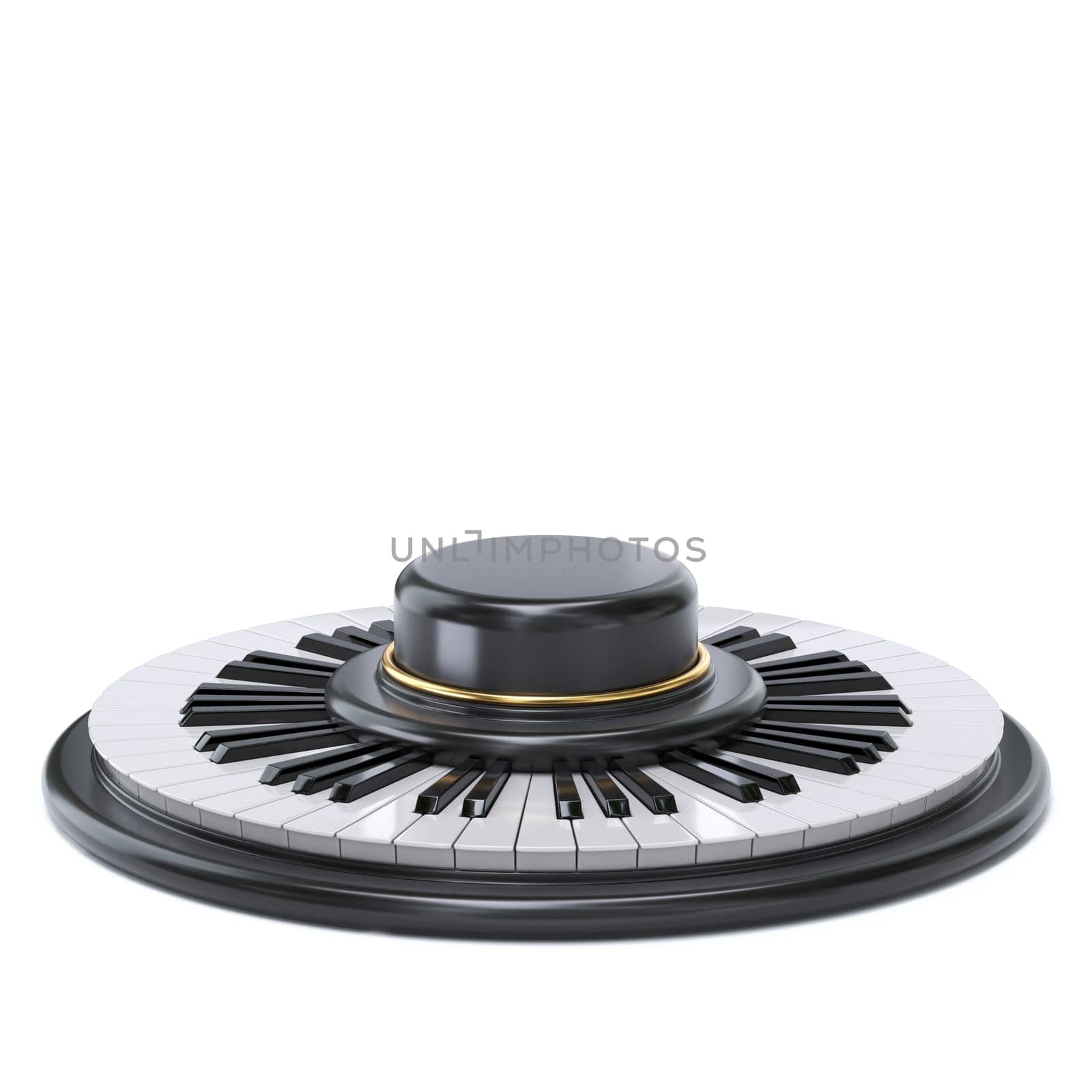 Piano keyboard award stand 3D rendering illustration isolated on white background