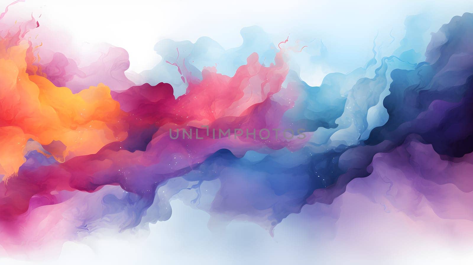 watercolor rainbow paint background - AI generative