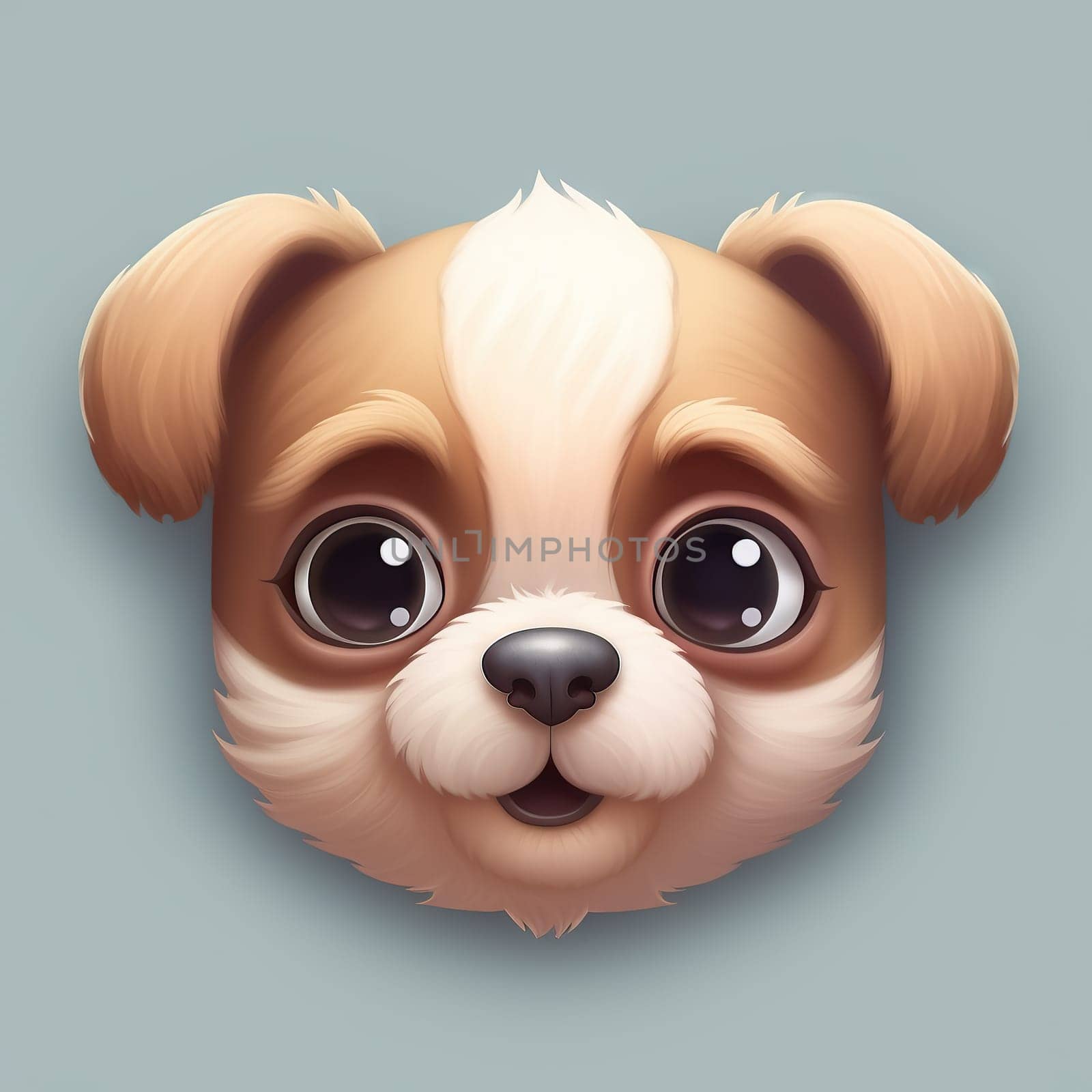 Cute little dog, ios style icon - Generative AI, AI generated