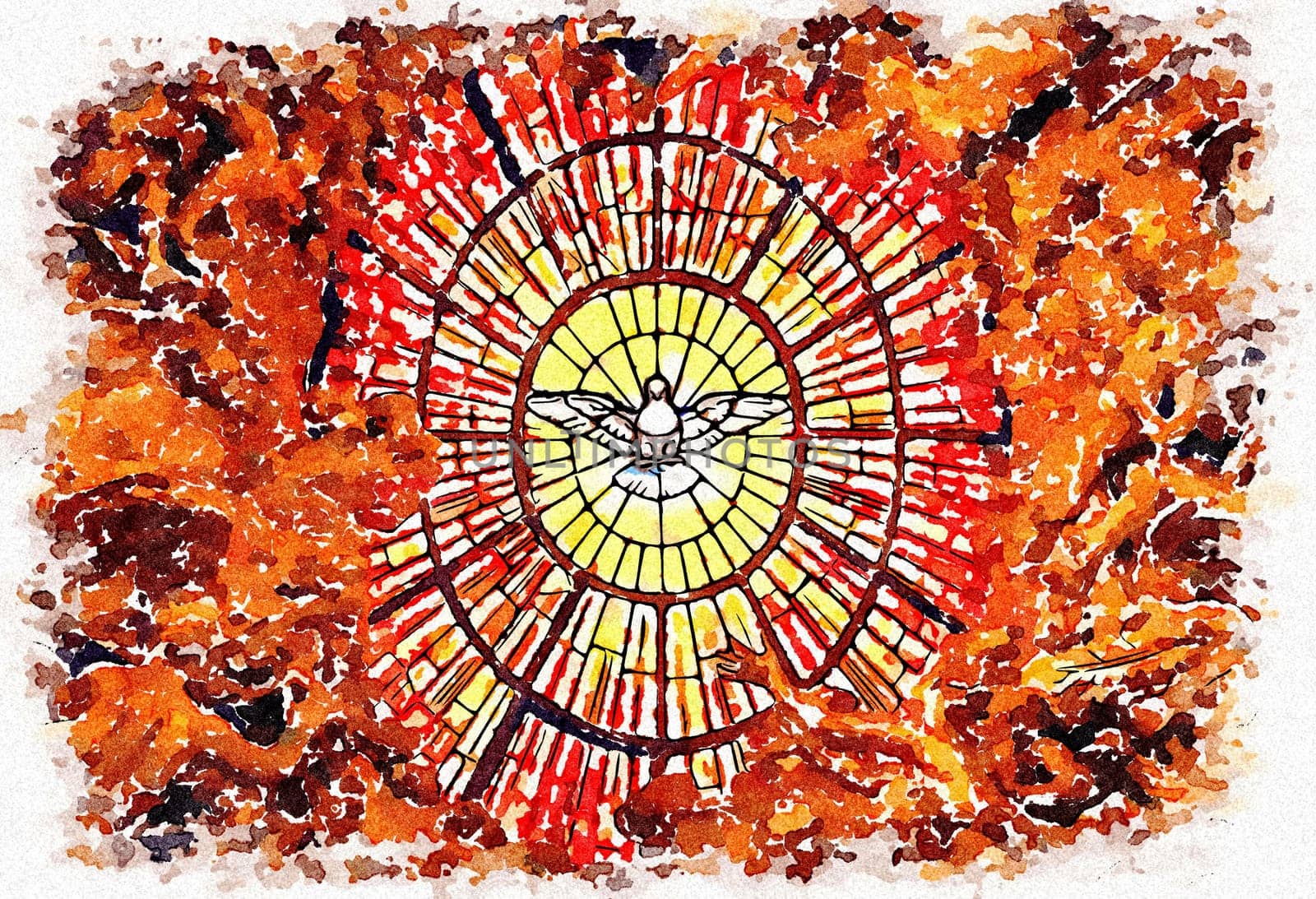 Creative illustration of Holy spirit symbol of peace, love and hope. Concept for Christianity, god, heaven.