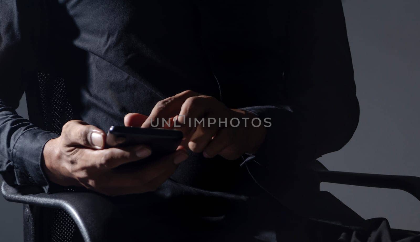 Business man with smartphone mobile online social network, Network global world map internet networking people concept