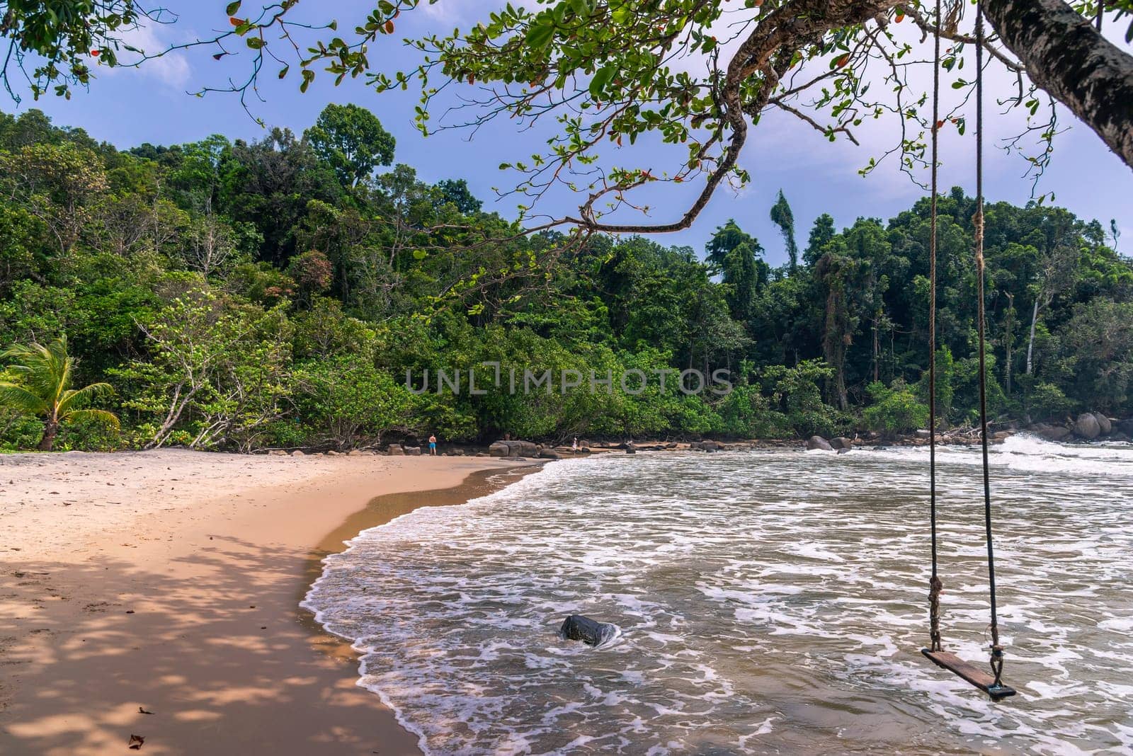 Beach sea sunset or sunrise with colorful of sky and cloud with sunlight in sinshine
