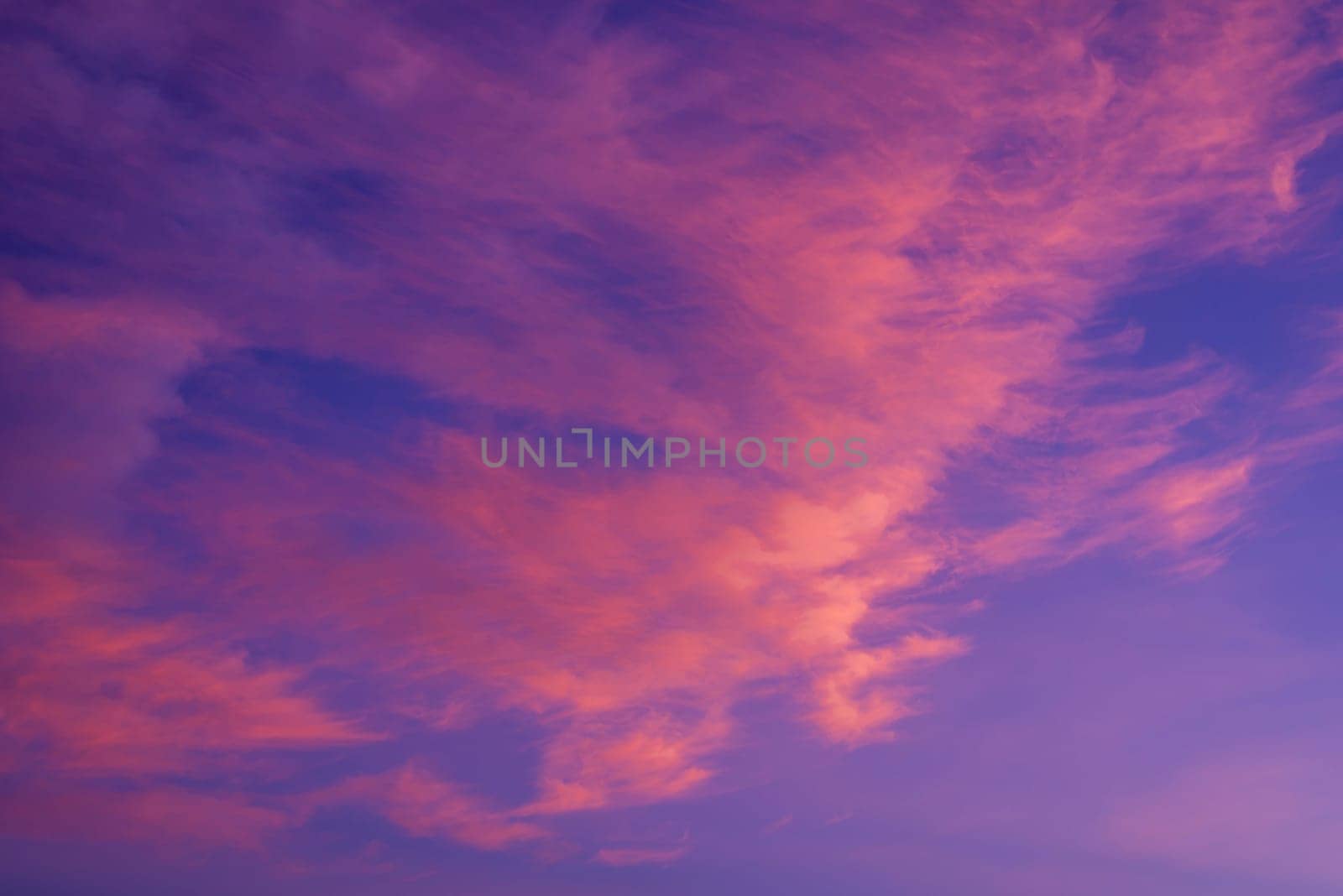Abstract and pattern of cloud sky, Velvet violet, Velvet Purple, Trend color of the year background, Pattern of colorful cloud and sky sunset or sunrise: Dramatic sunset in twilight, Beautyful of sky
