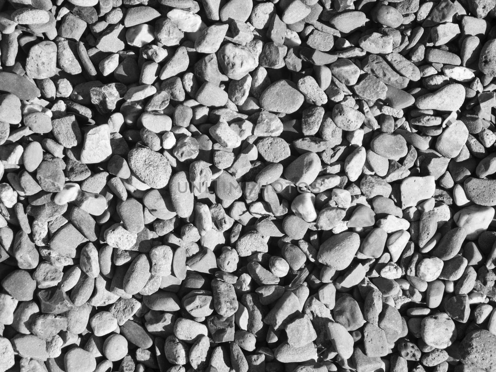 Full-format view of coarse pebbles in a monochrome implementation.