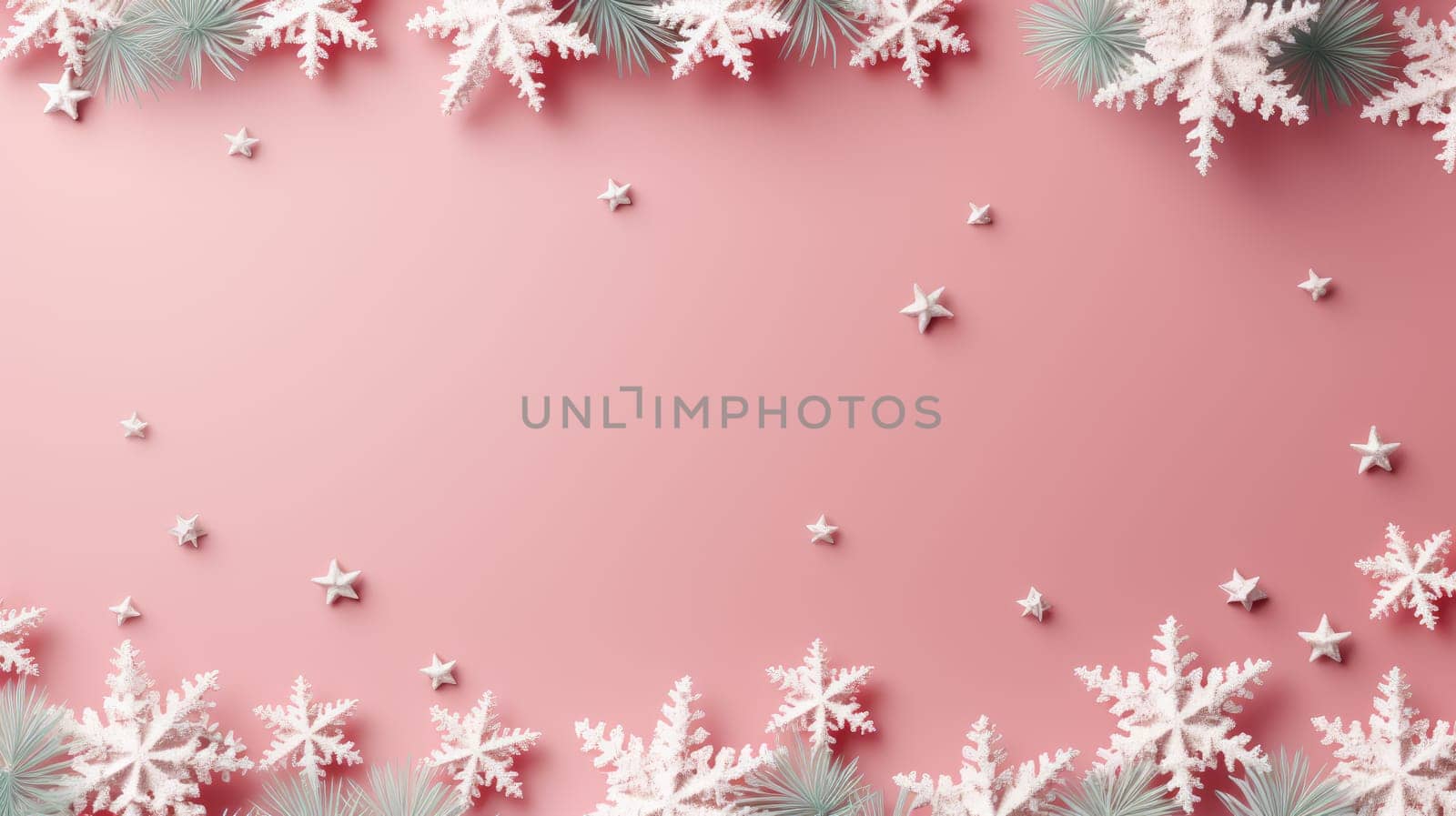 Pink christmas holiday stars background in red, pink and bright colours. Winter theme wallpaper.