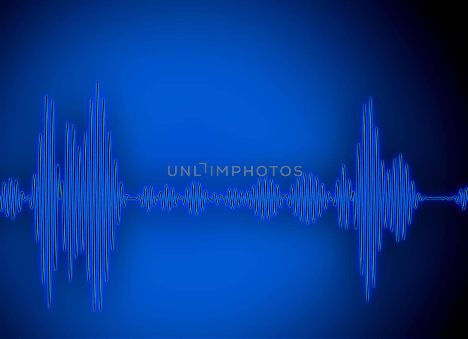 music background audio waveform spectrum gradient neon glow blue light wave pattern illustration