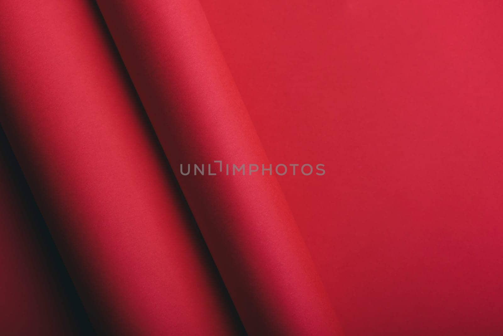 Chinese new year design. Abstract red geometry creative shape. Valentines day background. Flat lay minimalist layout for lunar new year.