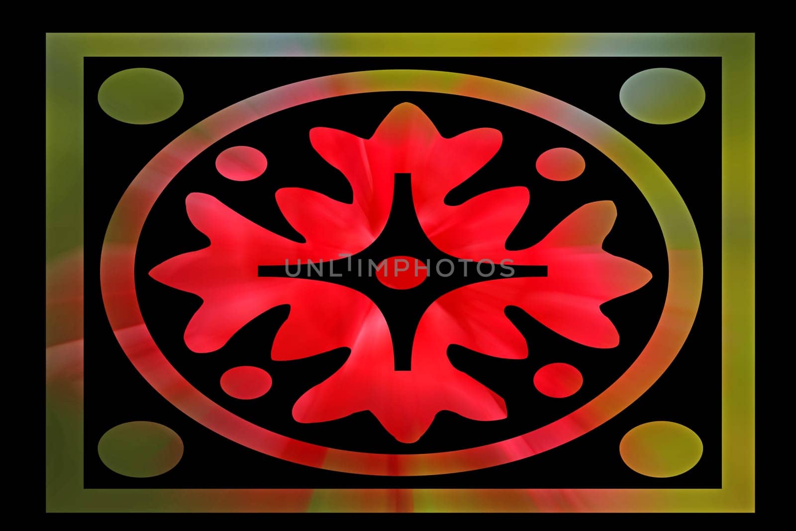 ornament in red and green