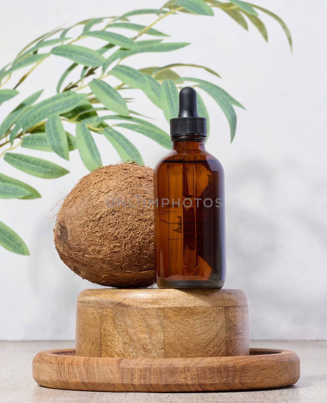 Glass bottles with pipettes, packaging for cosmetics, advertising and promotion