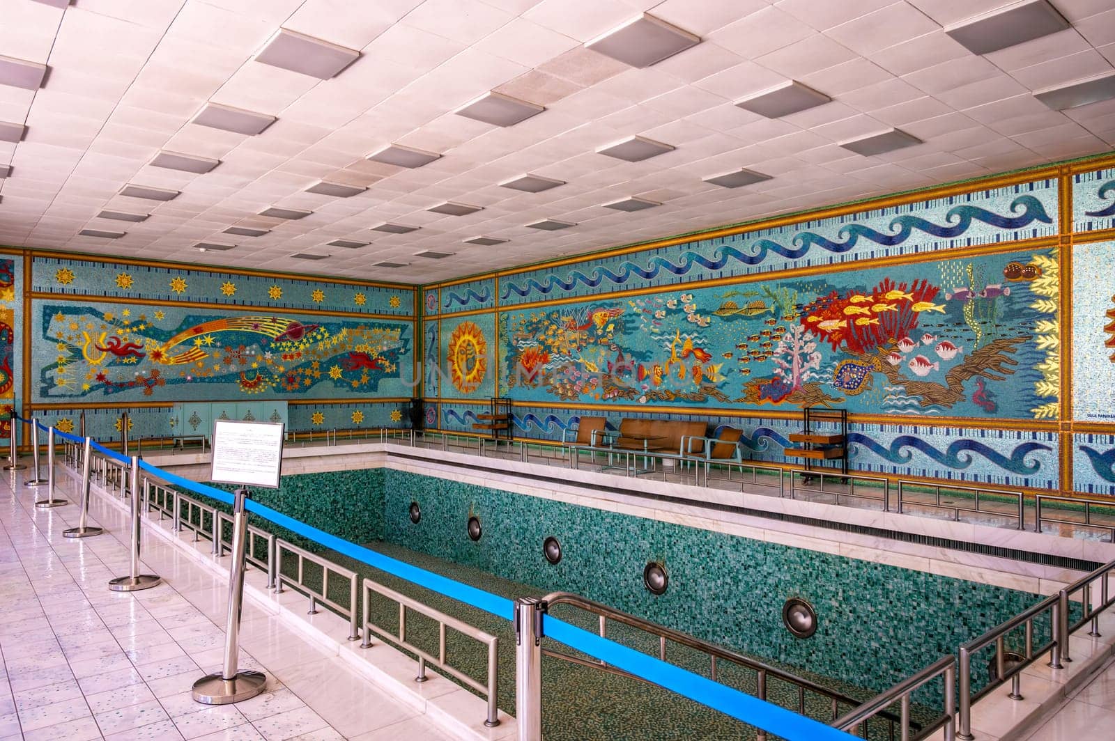 BUCHAREST, ROMANIA - September 13, 2022: The Ceausescu Palace or The Ceausescu Mansion or Spring Palace. house of Communist leader, Nicolae Ceausescu. High quality photo