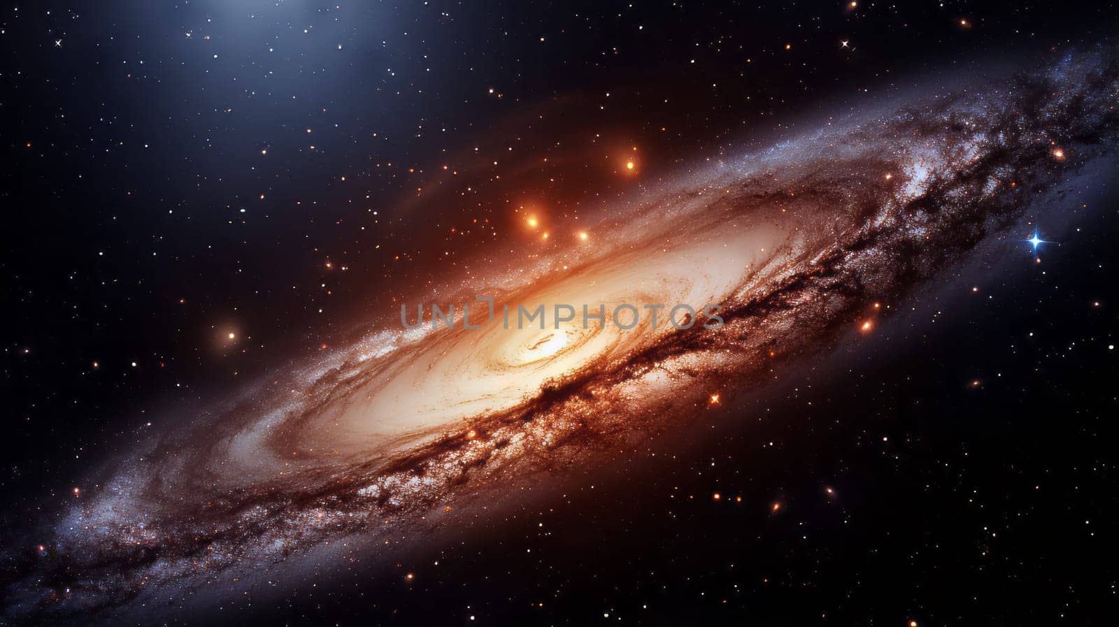 Massive spiral galaxy surrounded by a mesmerizing backdrop of twinkling stars