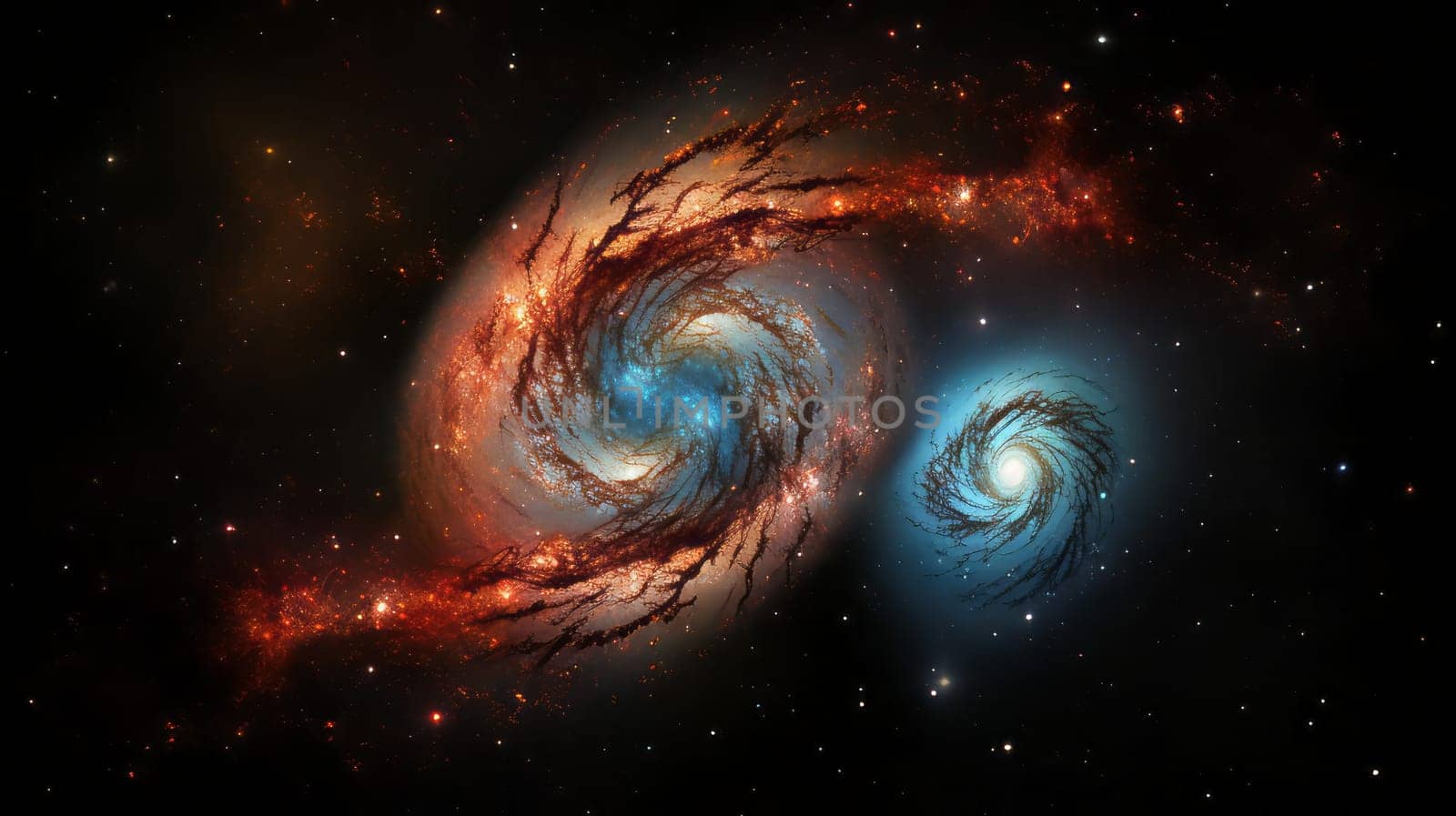 A celestial collision between two galaxies