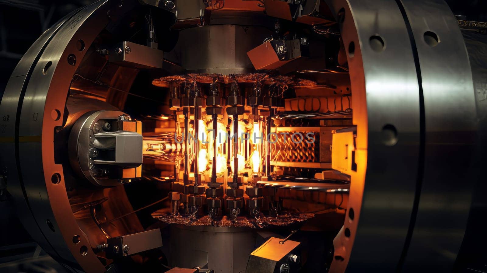A close up of a nuclear warhead's detonation mechanism