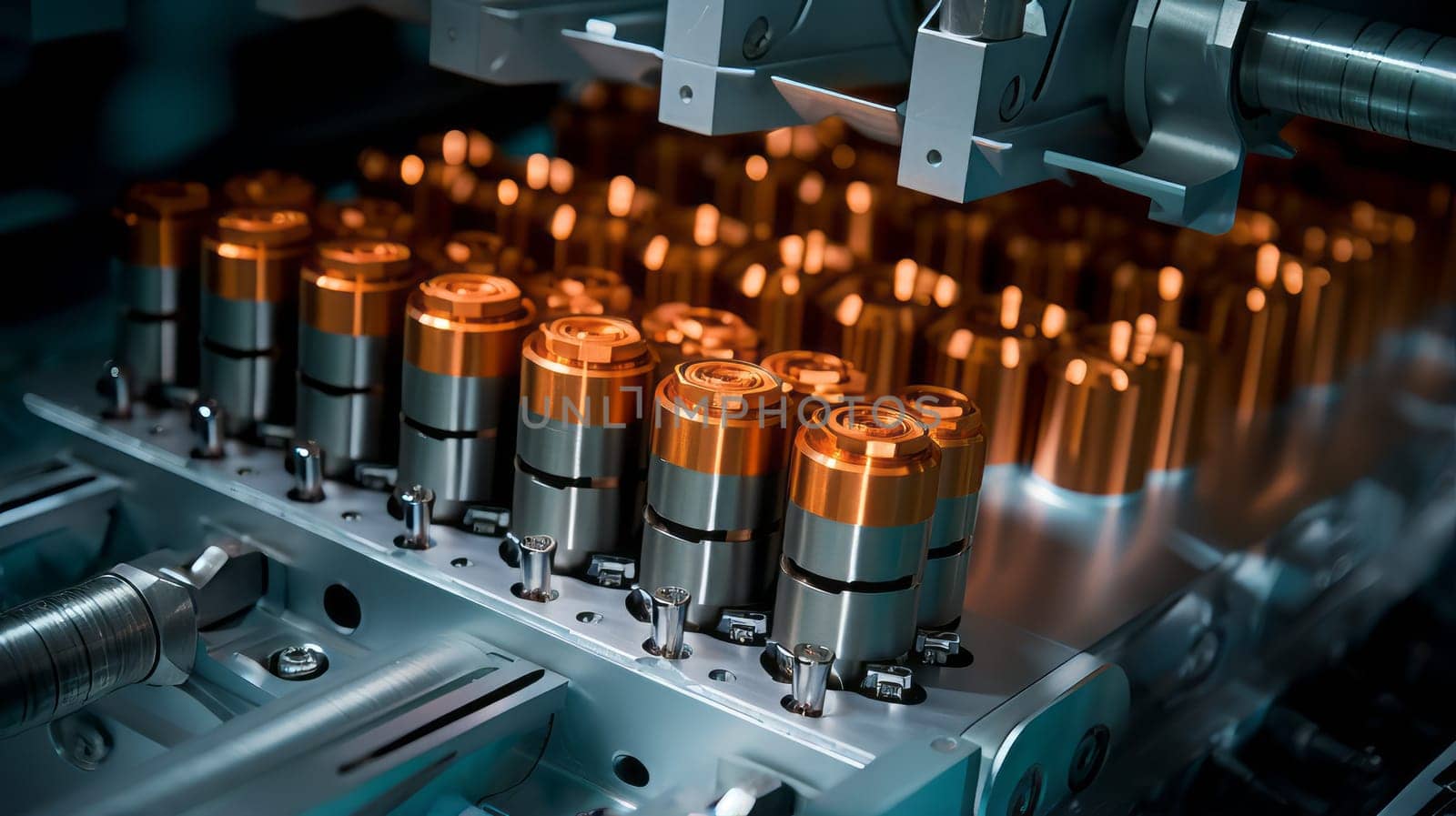 A close up of nuclear fuel rods being loaded