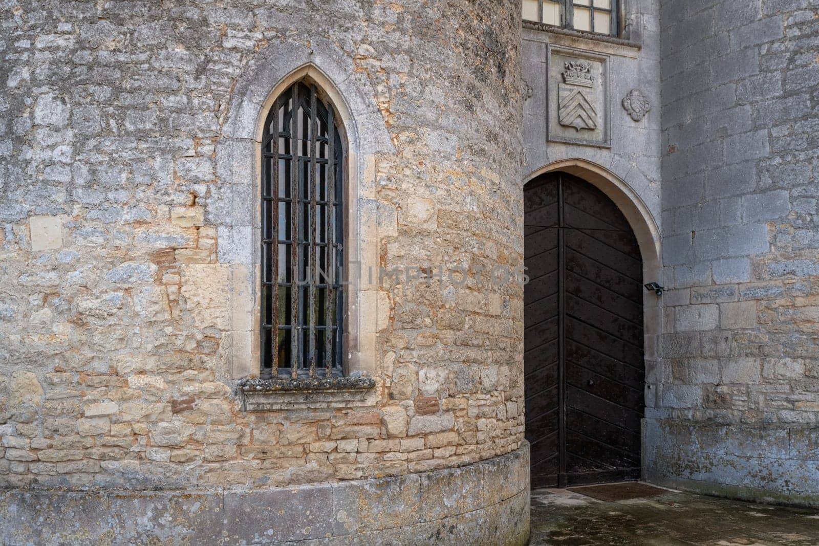 The door and the entrance of Famous Verteuil castel in Charente Poitoux, France