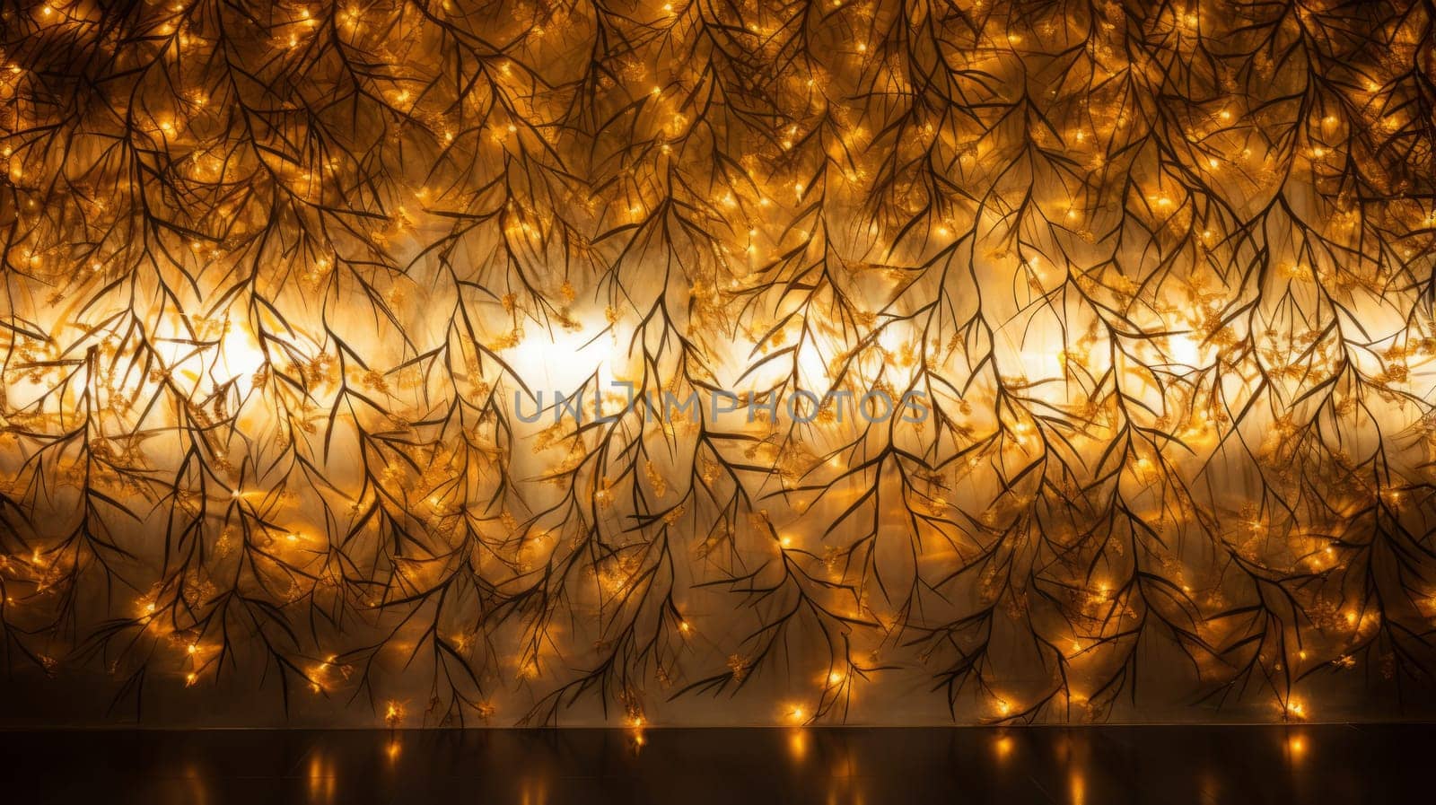 Sparkling gold leaf pattern enhancing visual compositions