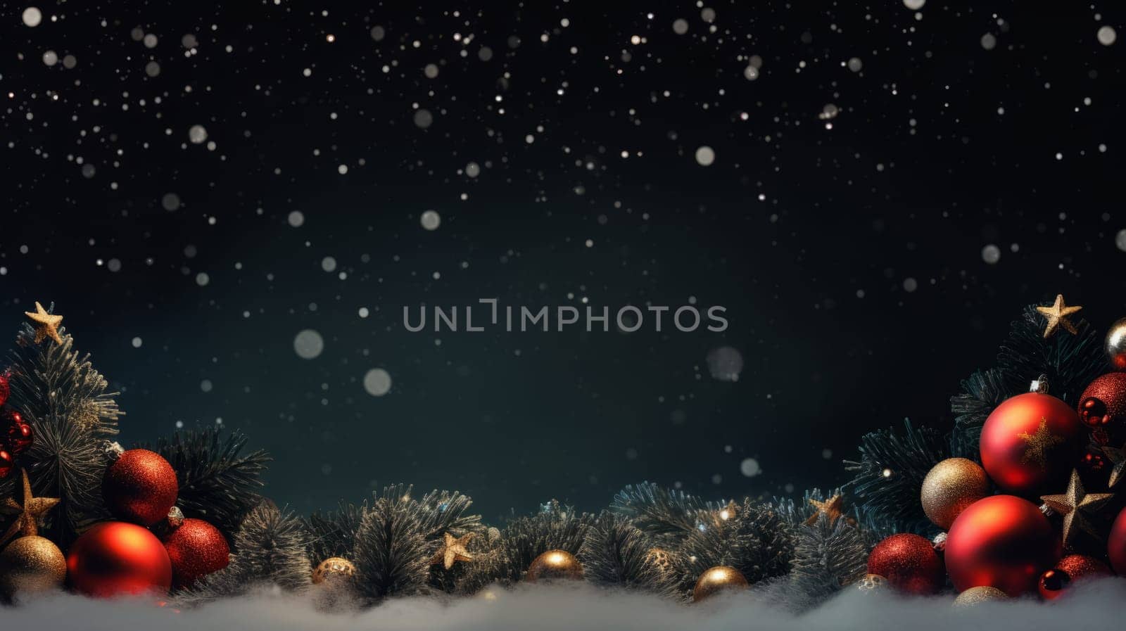 Holiday joy with this beautifully composed Christmas backdrop offering copy space