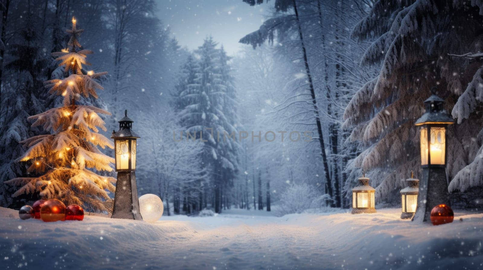 Expressive winter scene, capturing the beauty of Christmas enchantment