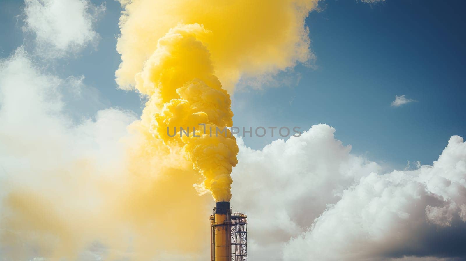 A close up of a smokestack emitting sulfur dioxide