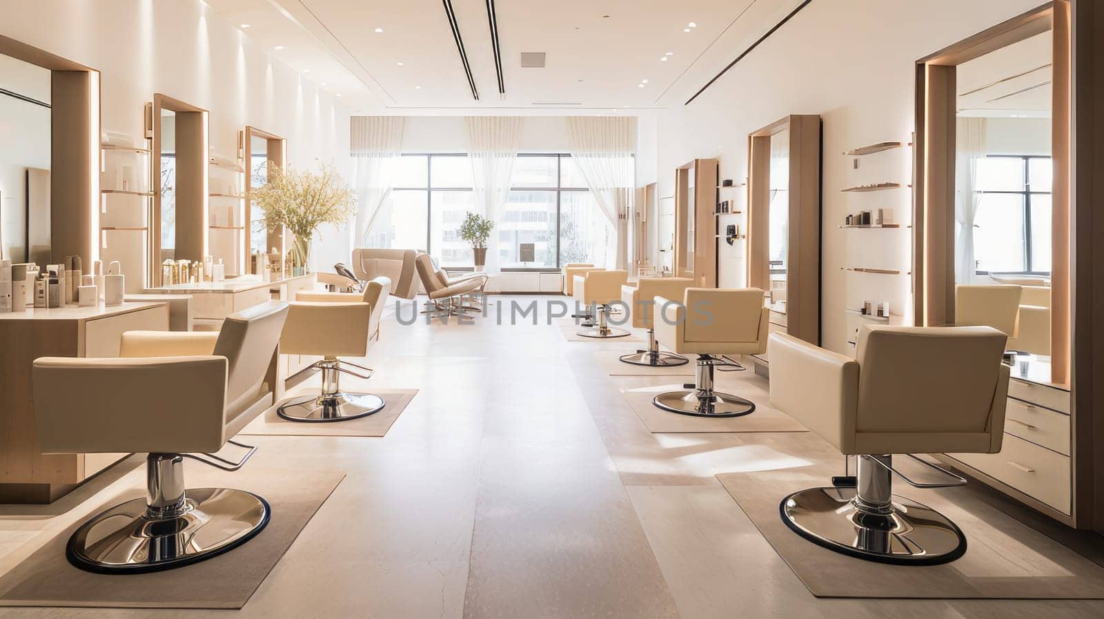 A hair salon's chic and minimalist design