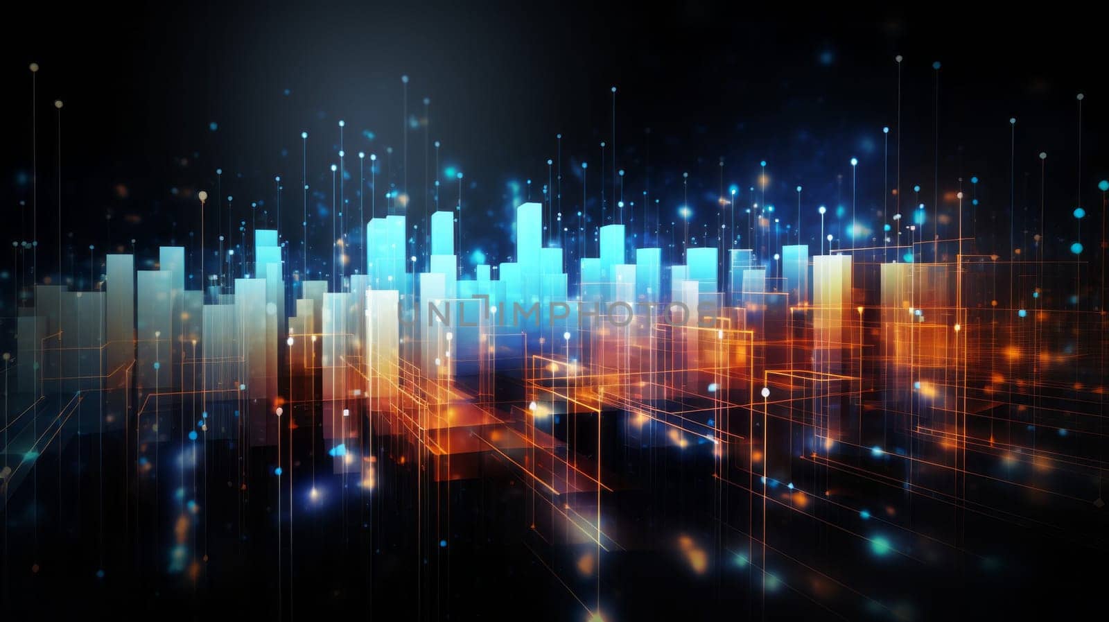 Vibrant and illuminated cityscape at night