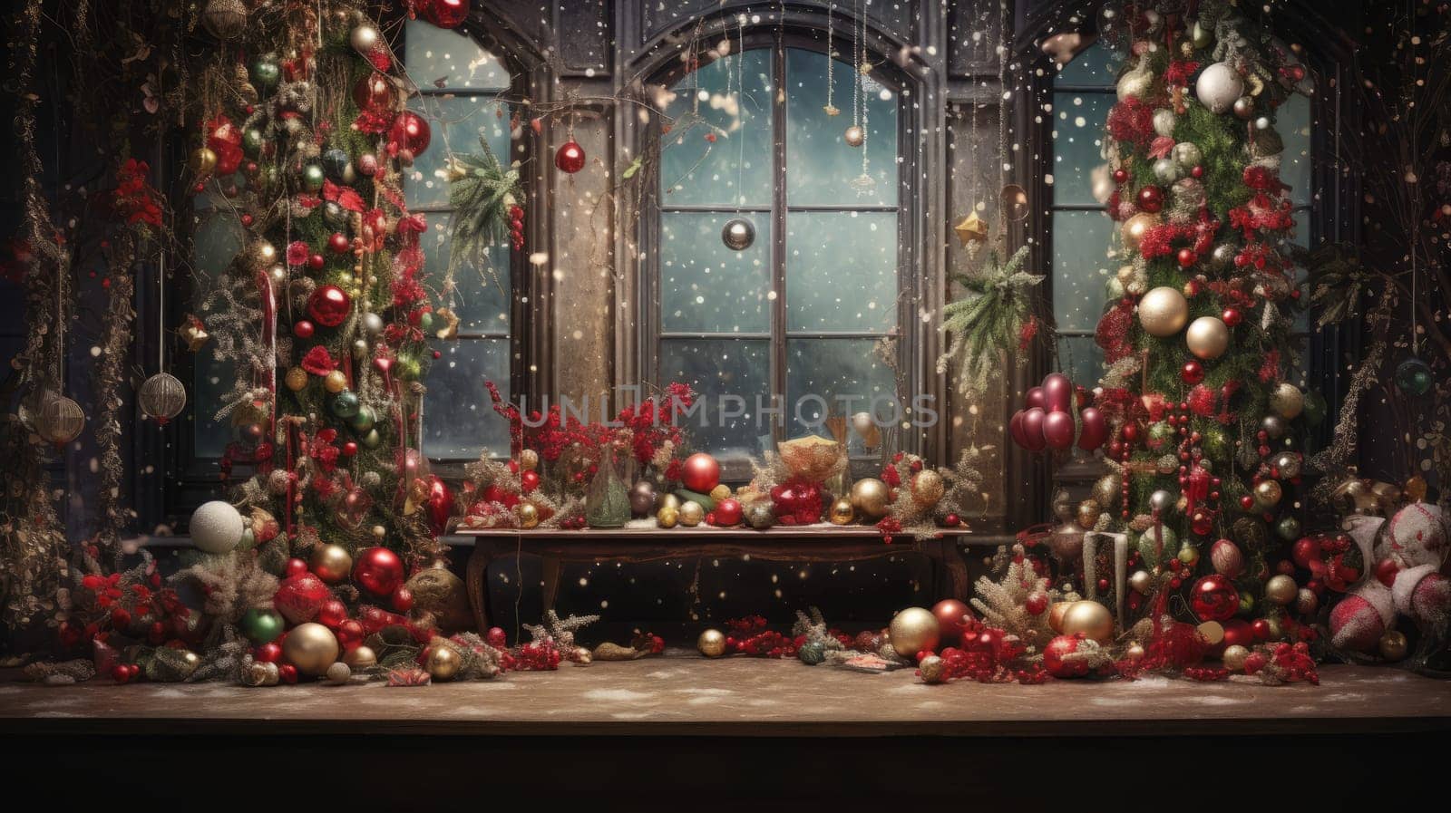 Surreal holiday backdrop with a dash of fantastical charm.