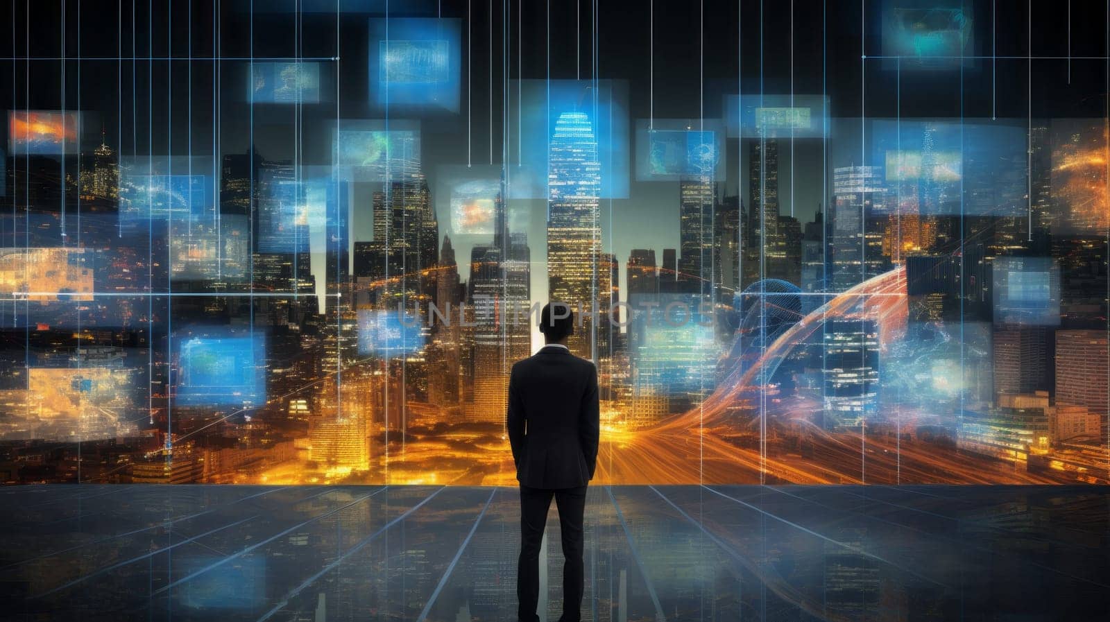 Cutting edge business strategies portrayed against a digital backdrop